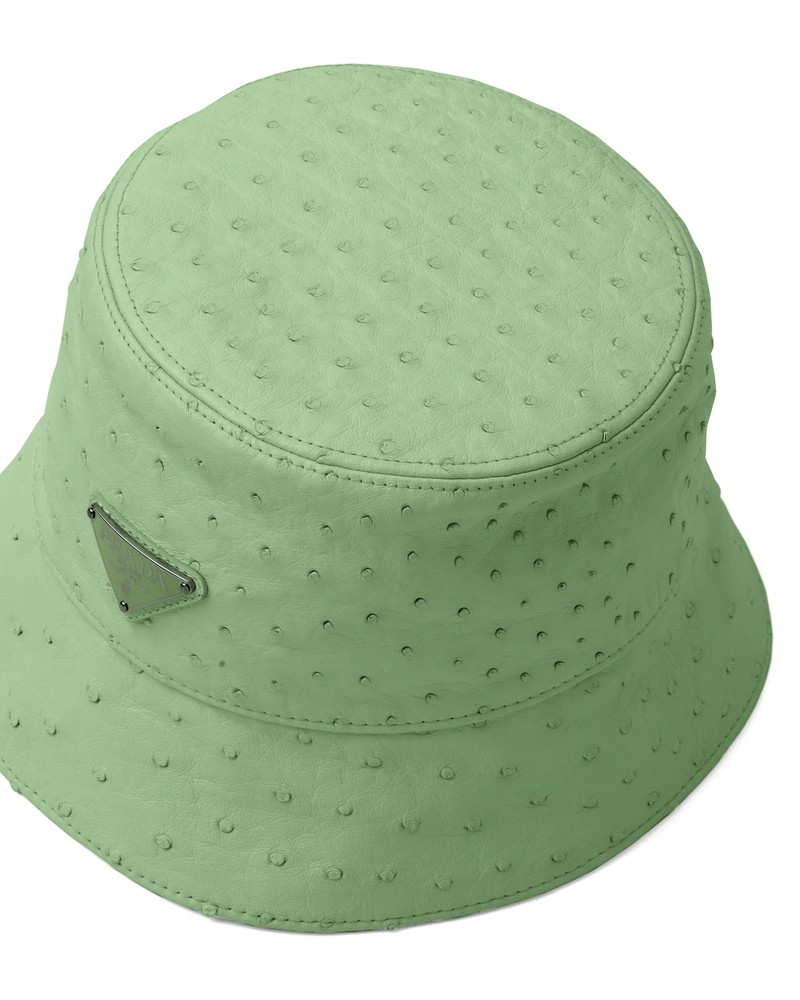 Ostrich leather bucket hat 4