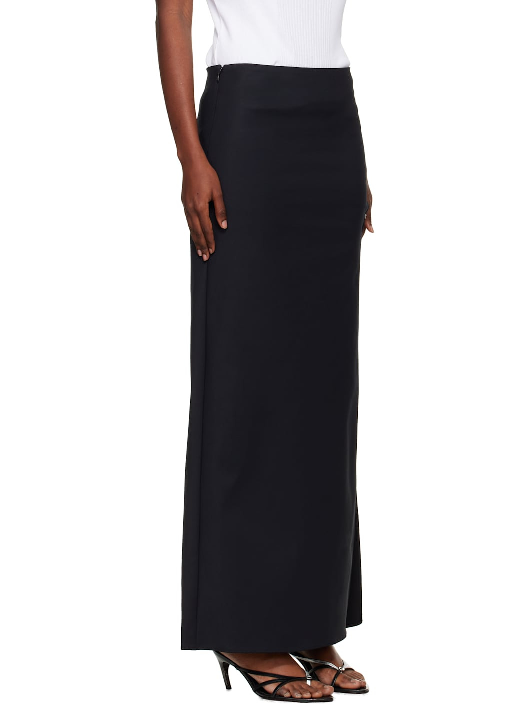 Black Garter Belt Maxi Skirt - 2
