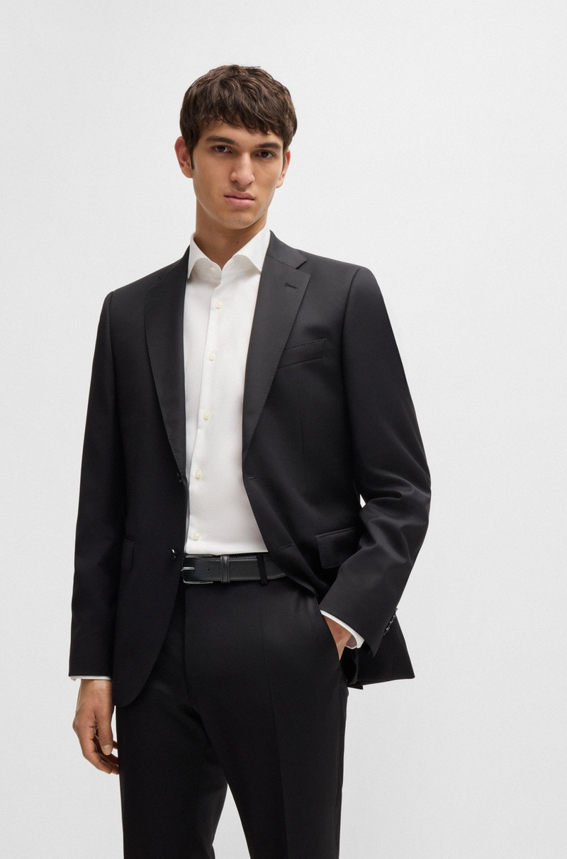 BOSS ITALIAN-MADE GRAINED-LEATHER BELT WITH LOGO BUCKLE outlook