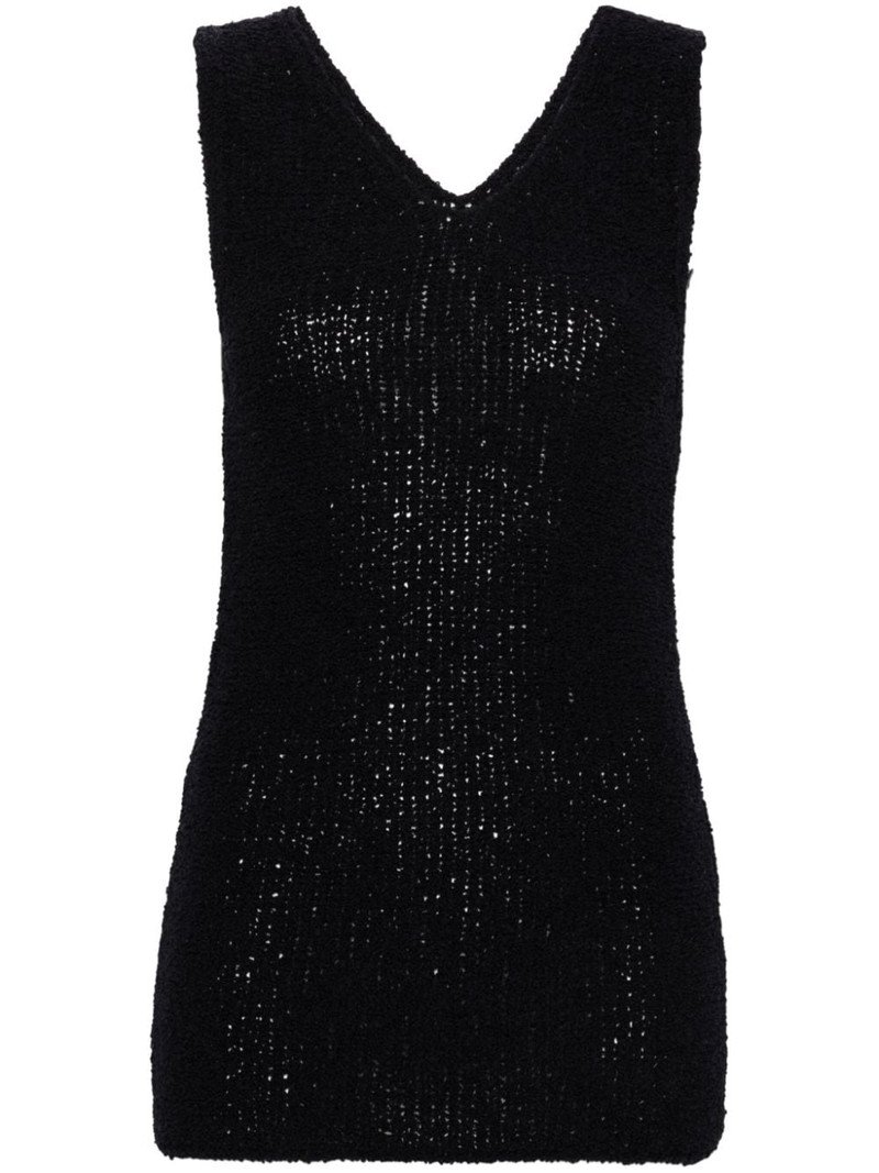 V-neck bouclÃ© tank top 1