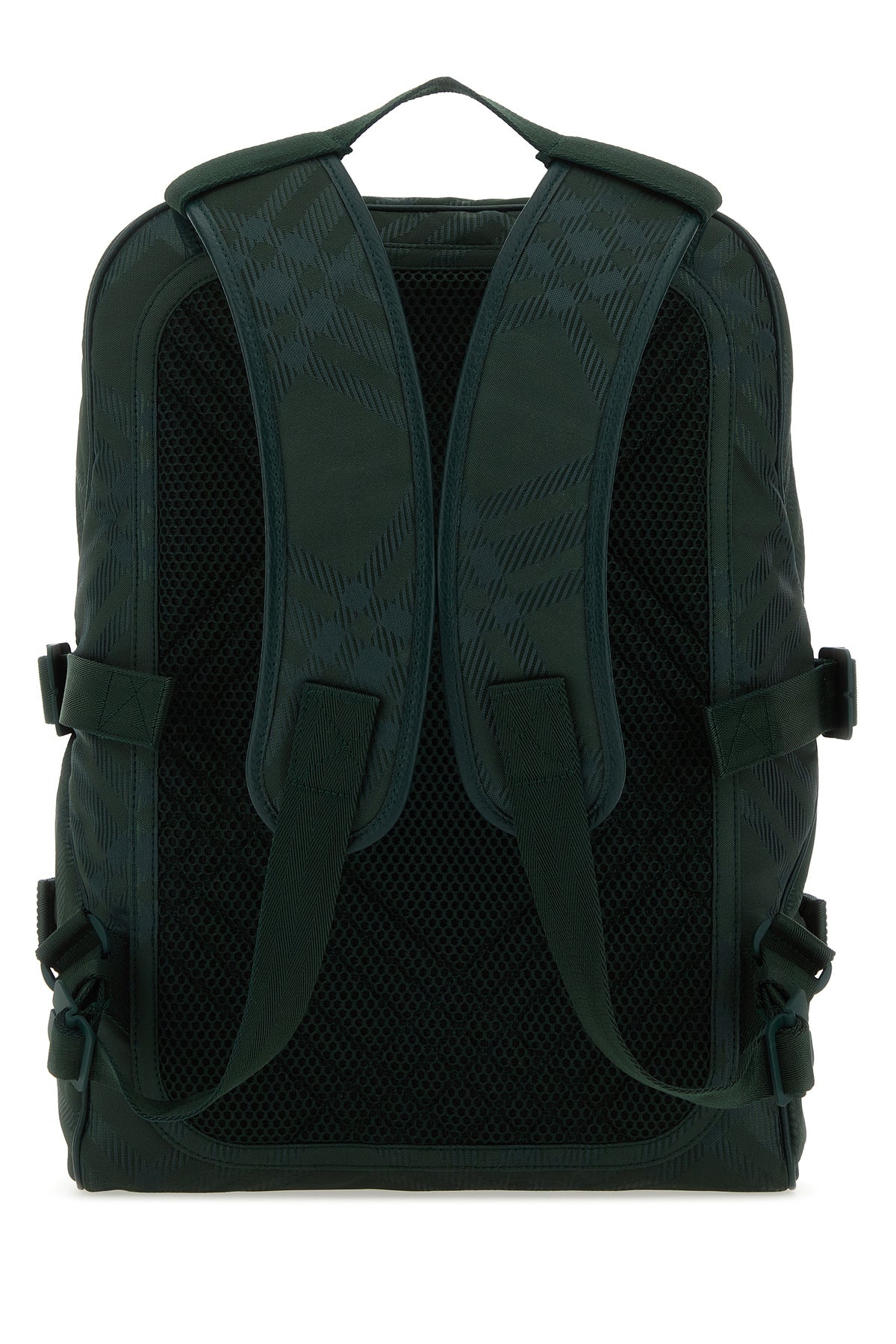 Bottle green nylon blend Check backpack - 3