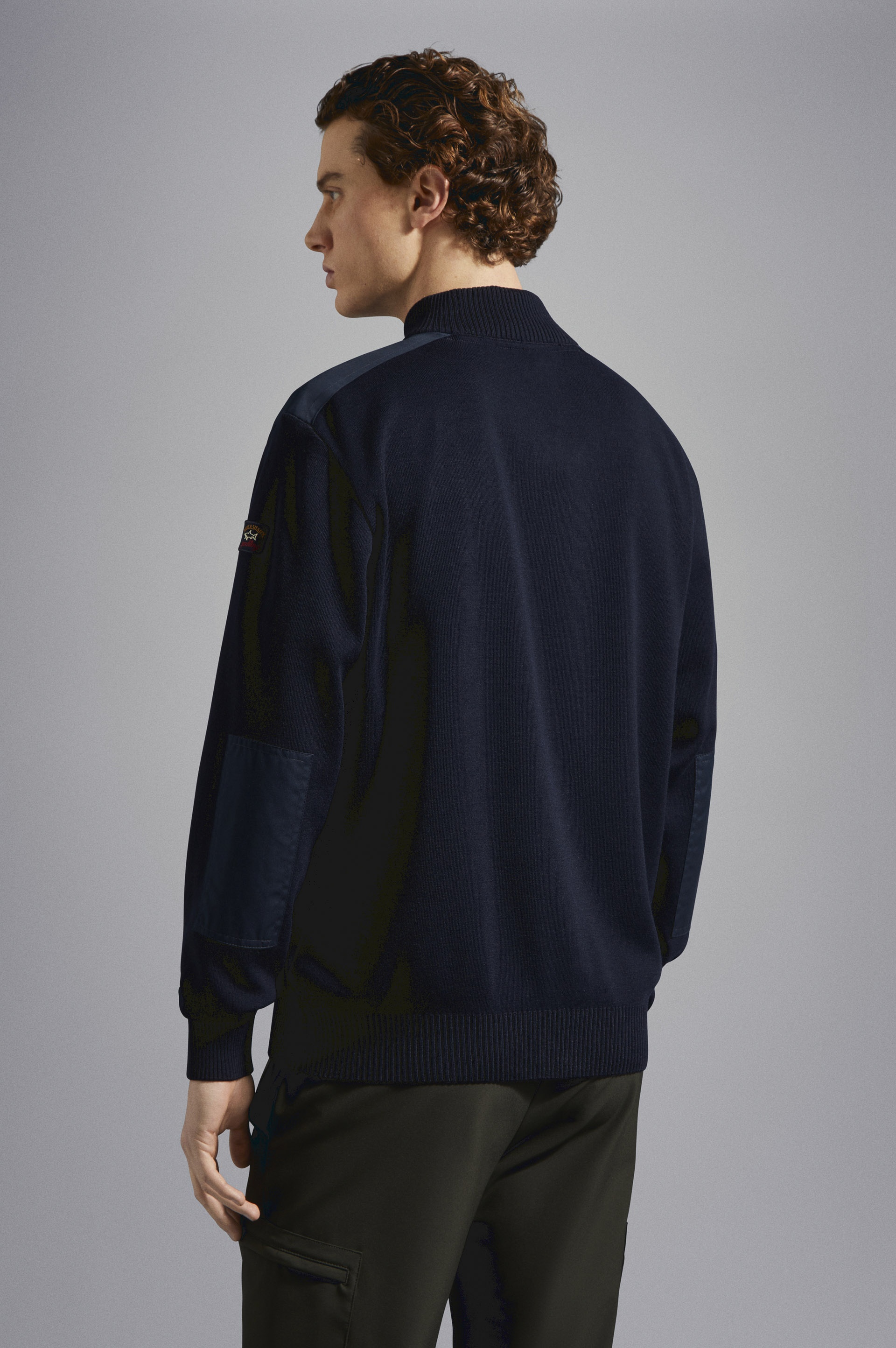 WOOL HALF ZIP SWEATER WITH ICONIC BADGE - 3