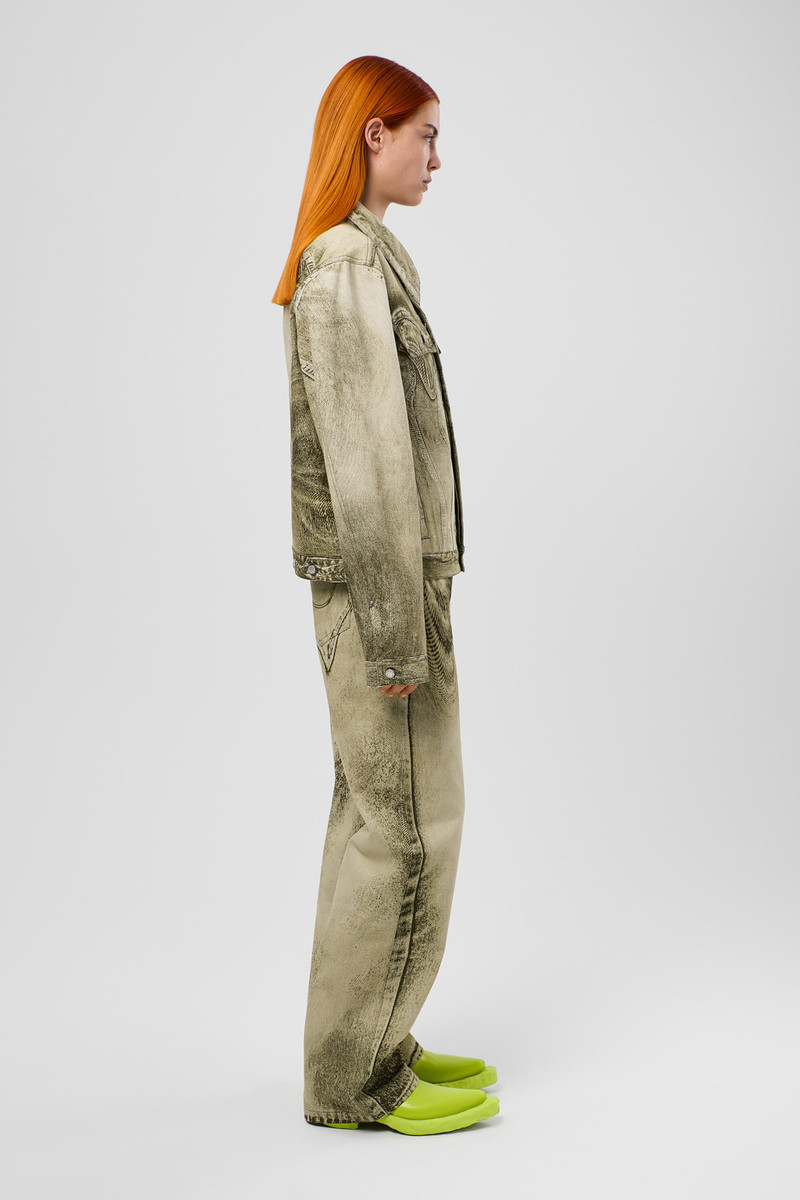 Black-Green Denim Jeans 4