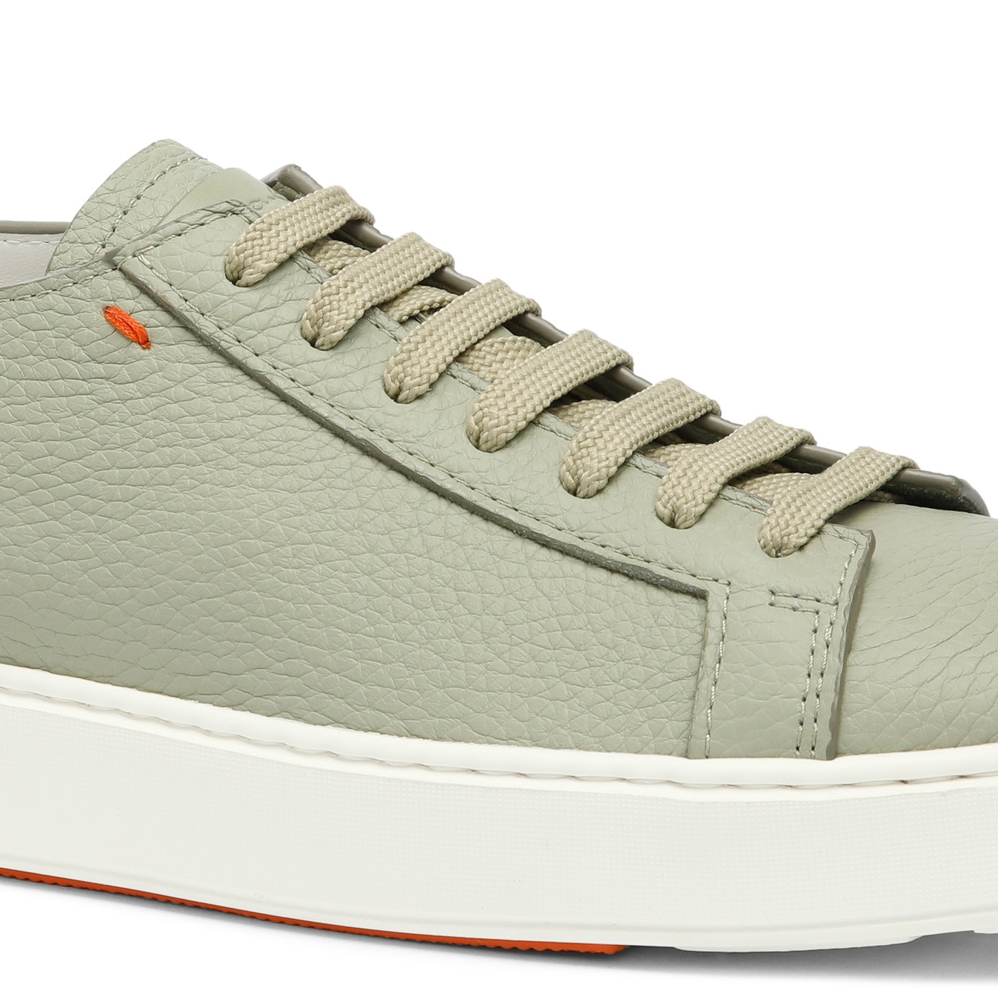 Men's green tumbled leather sneaker - 6