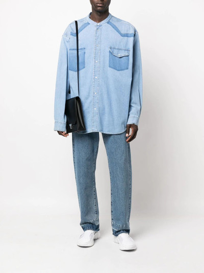 Maison Margiela collarless denim shirt outlook