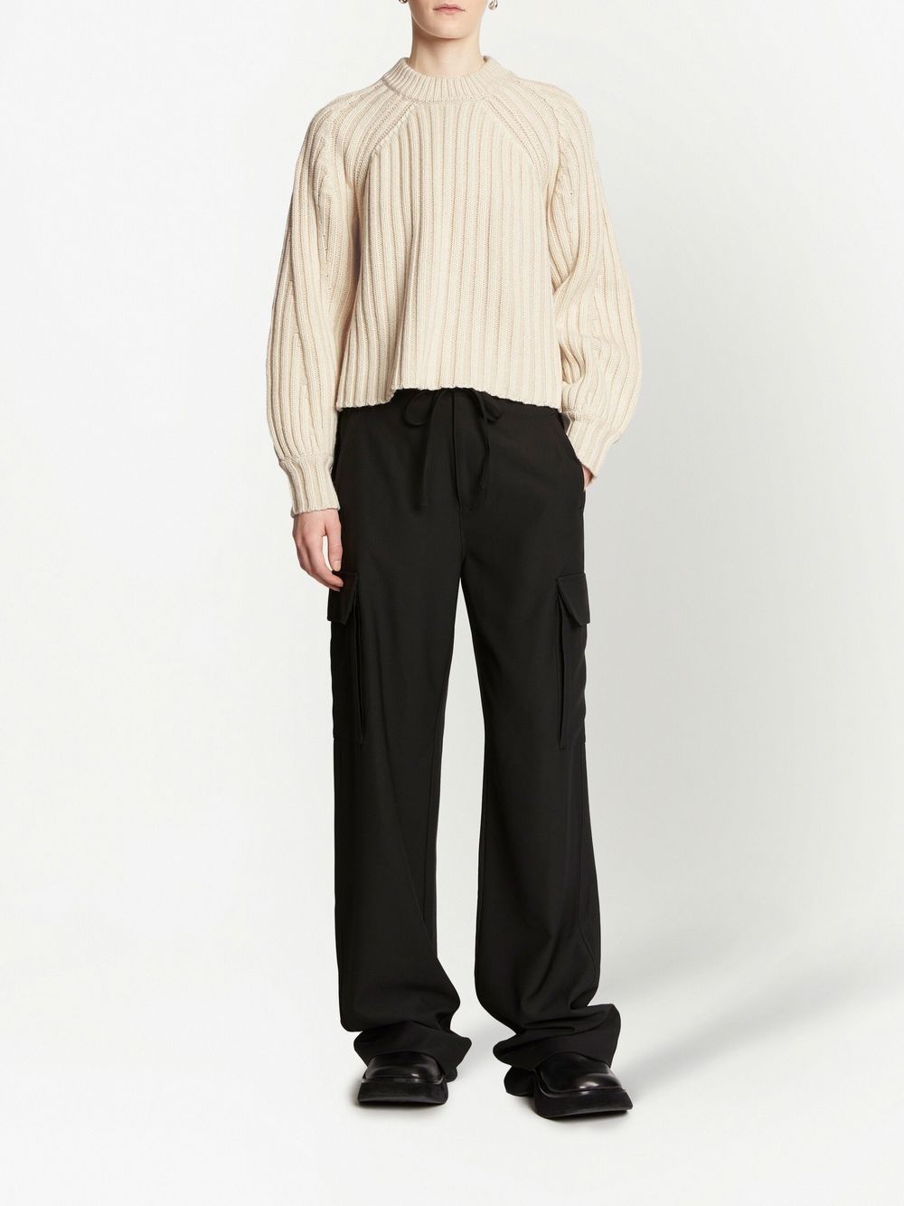 cropped ribbed-knit jumper - 2