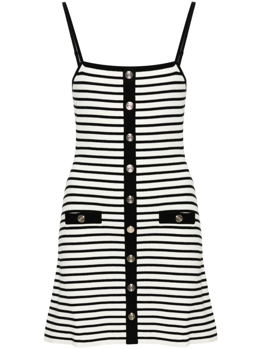 striped ribbed mini dress - 1