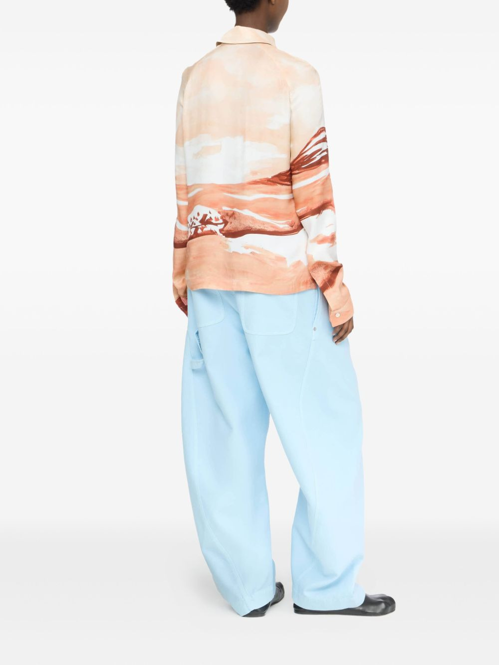 painterly-print shirt - 3