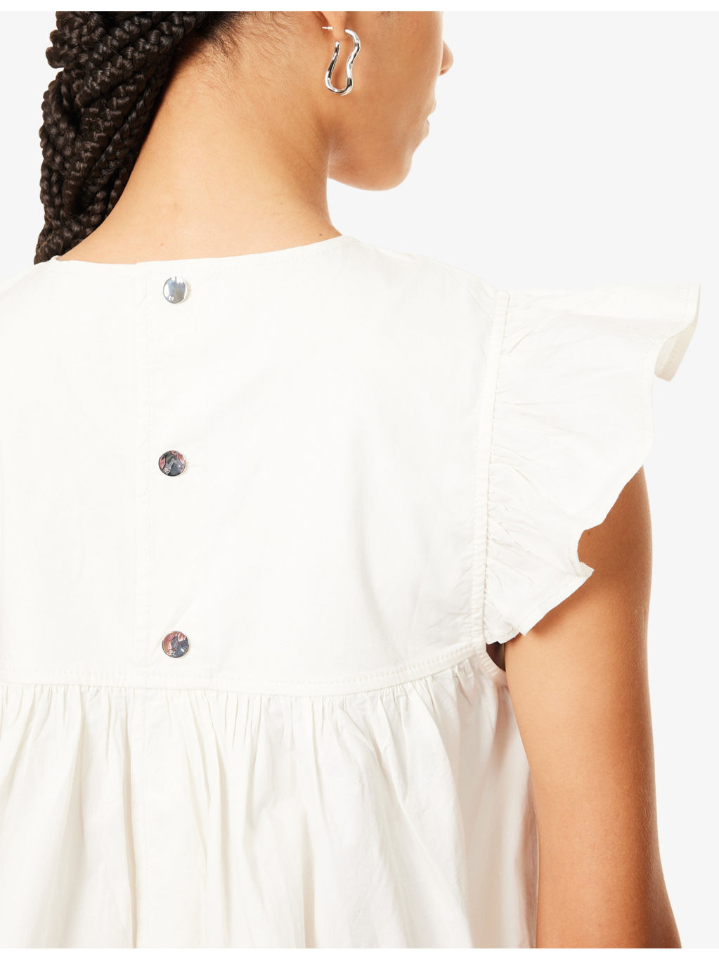 Frilled-Sleeve Cotton Top - 5
