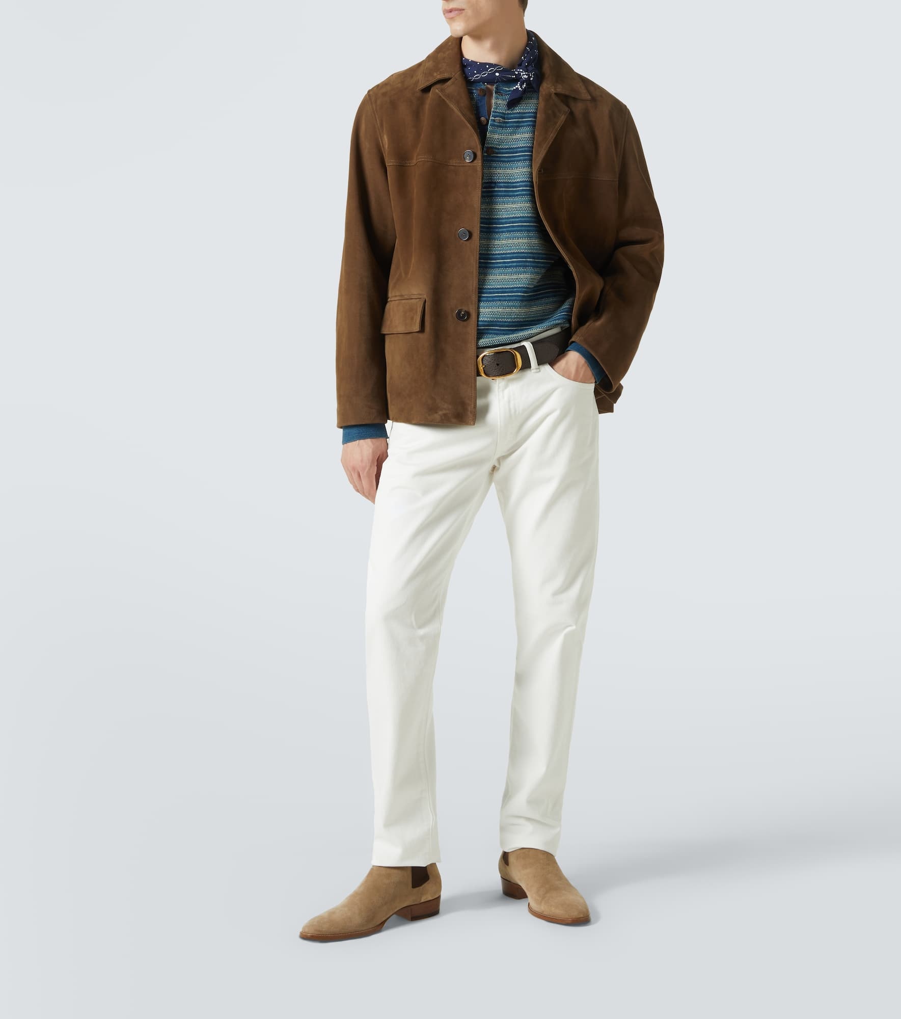 Cotton jacquard Henley shirt - 2