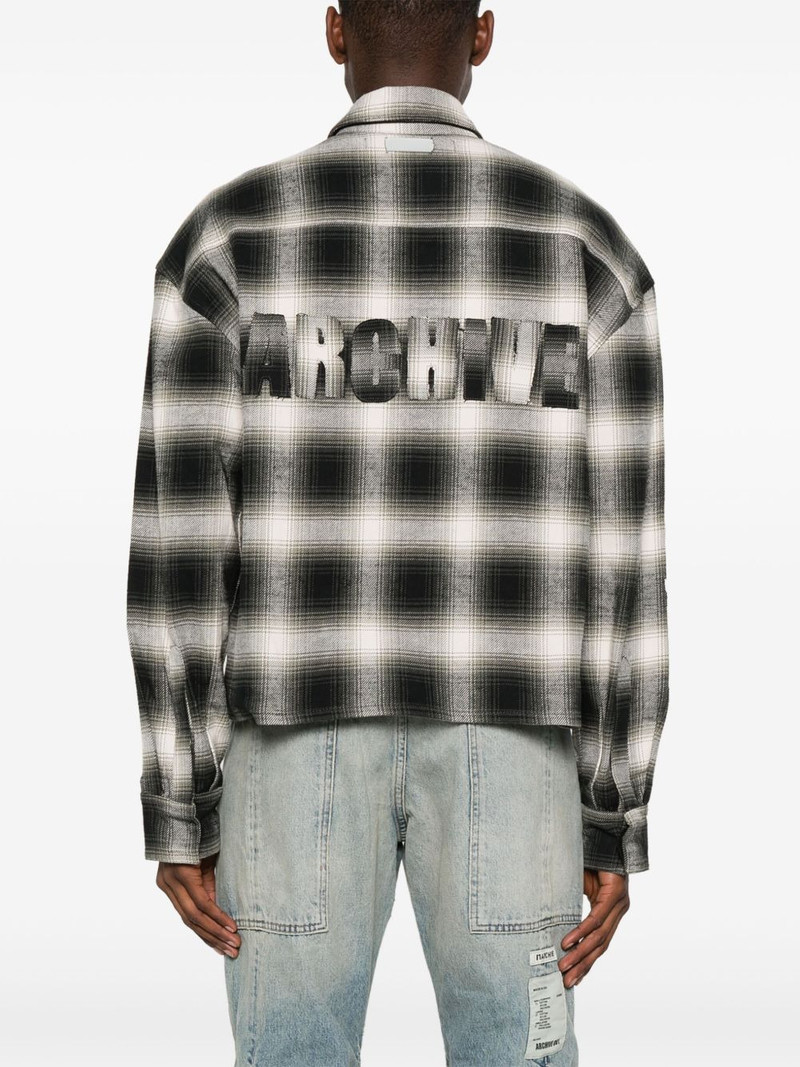 logo-patch plaid shirt 4
