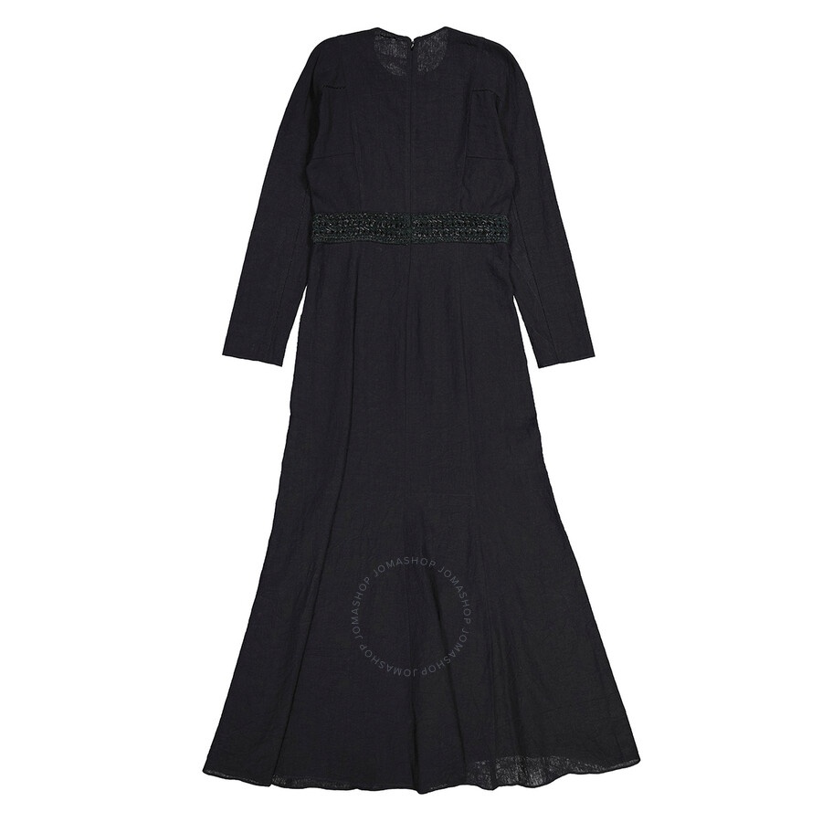 Chloe Ladies Black Crochet-Trim Long Dress, Brand Size 38 (US Size 6) - 7