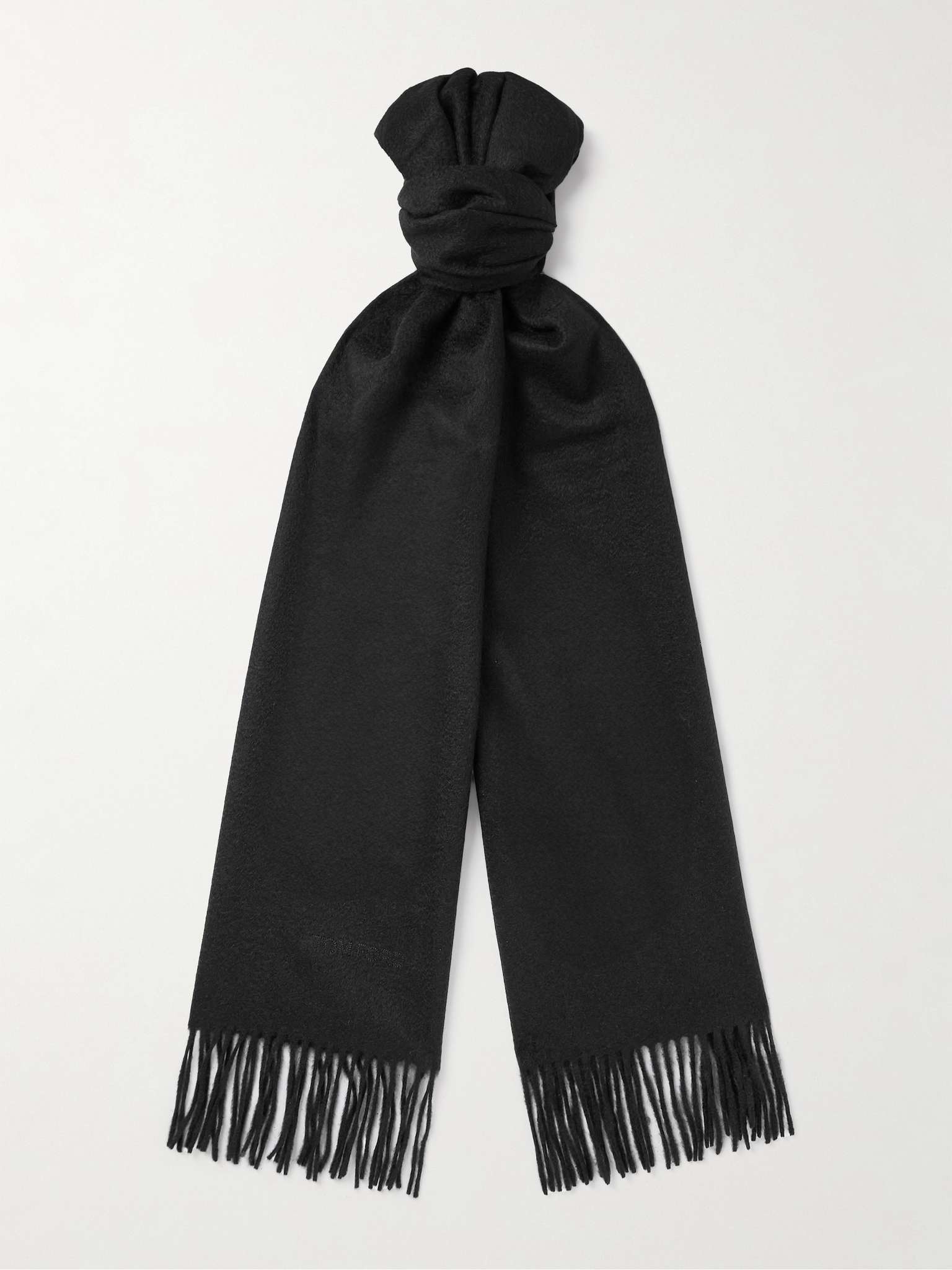 Day Fringed Logo-Embroidered Cashmere Scarf - 1