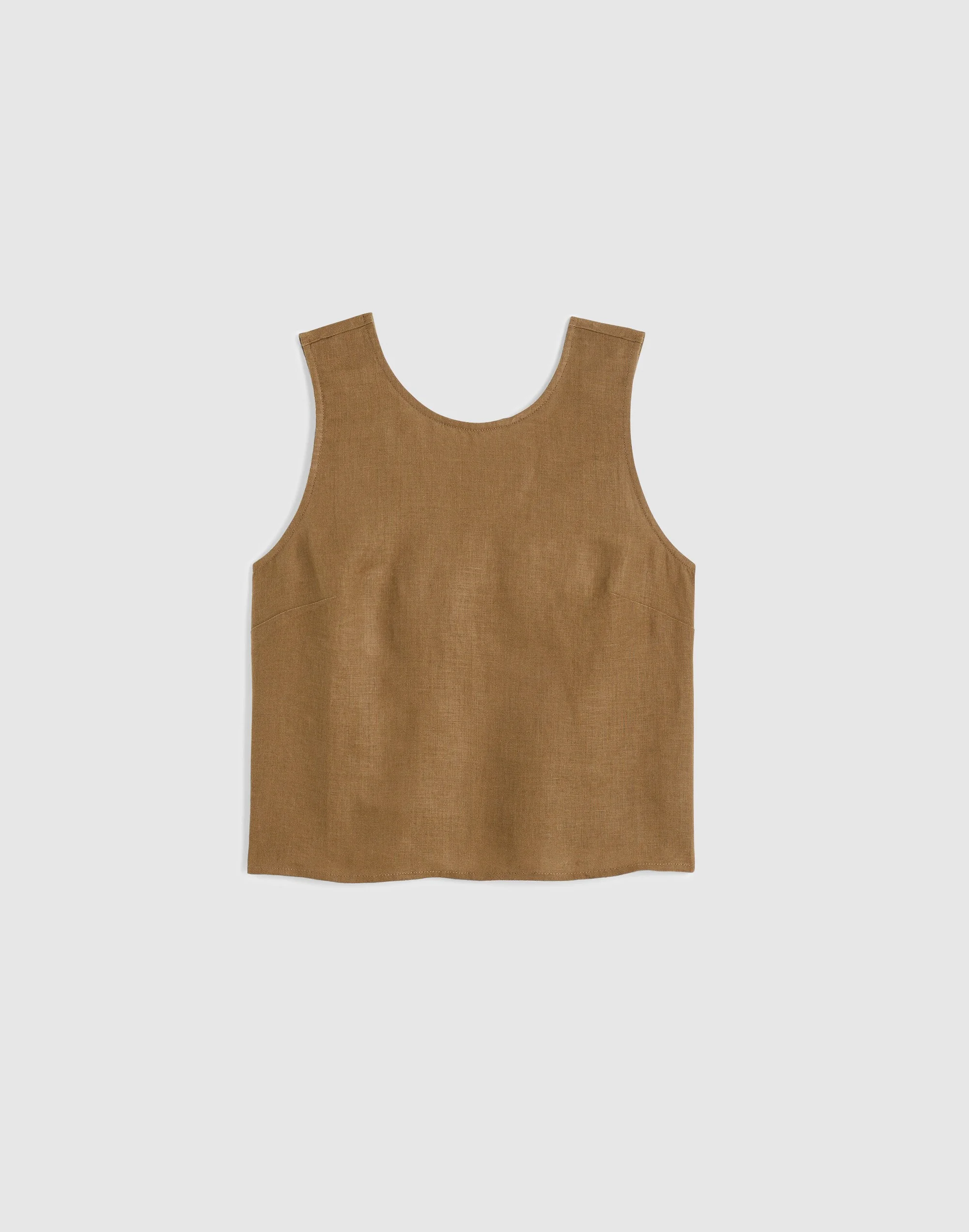 Tie-Back Shell Top in 100% Linen - 1