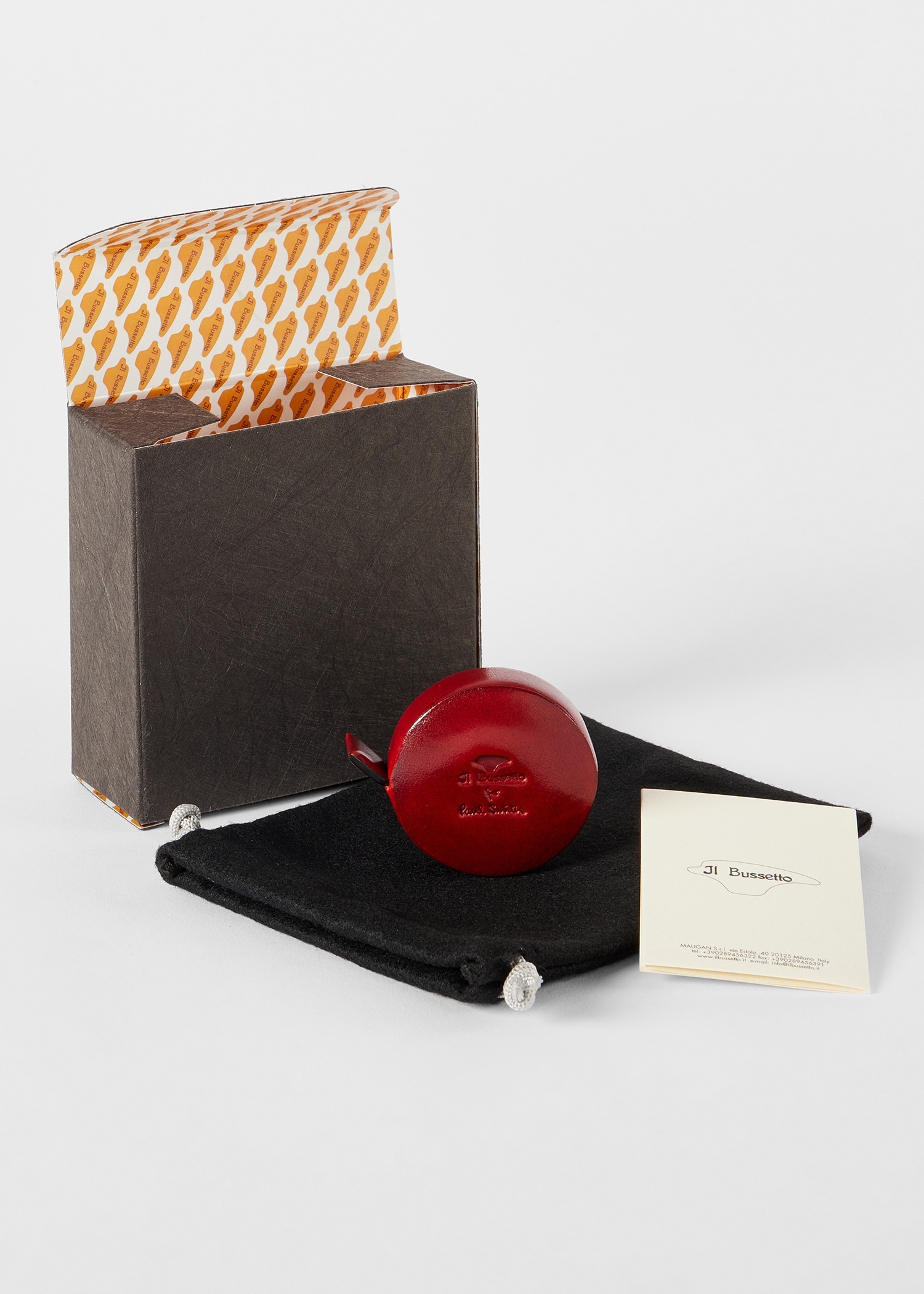 Il Bussetto for Paul Smith - Coral Red Leather Tape Measure - 2