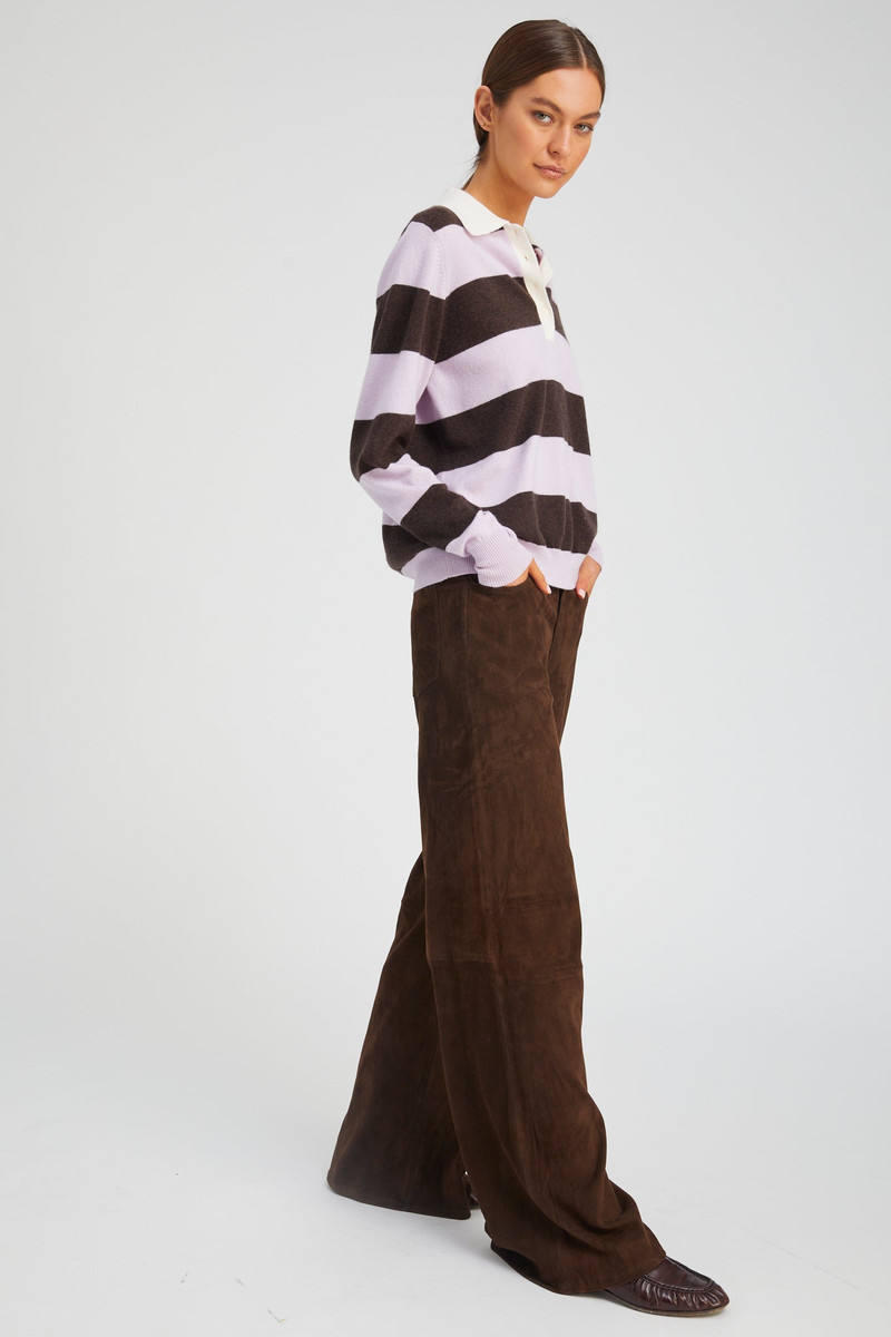 SPRWMN LAVENDER CASHMERE POLO SWEATER outlook