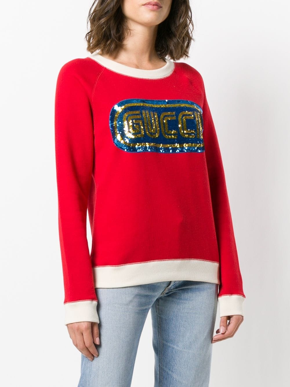 sequined logo sweatshirt - 3