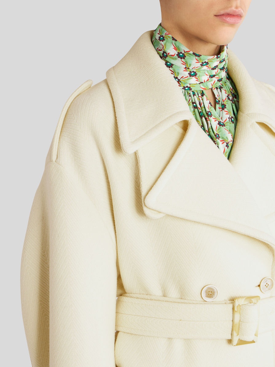 LONG COAT WITH BELT AND EMBROIDERY - 2