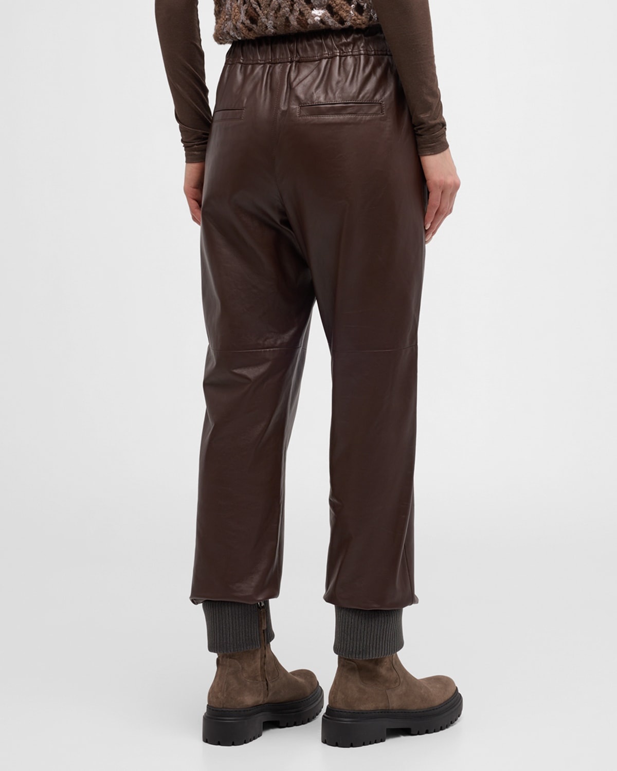Smooth Glove Leather Track Pants - 6