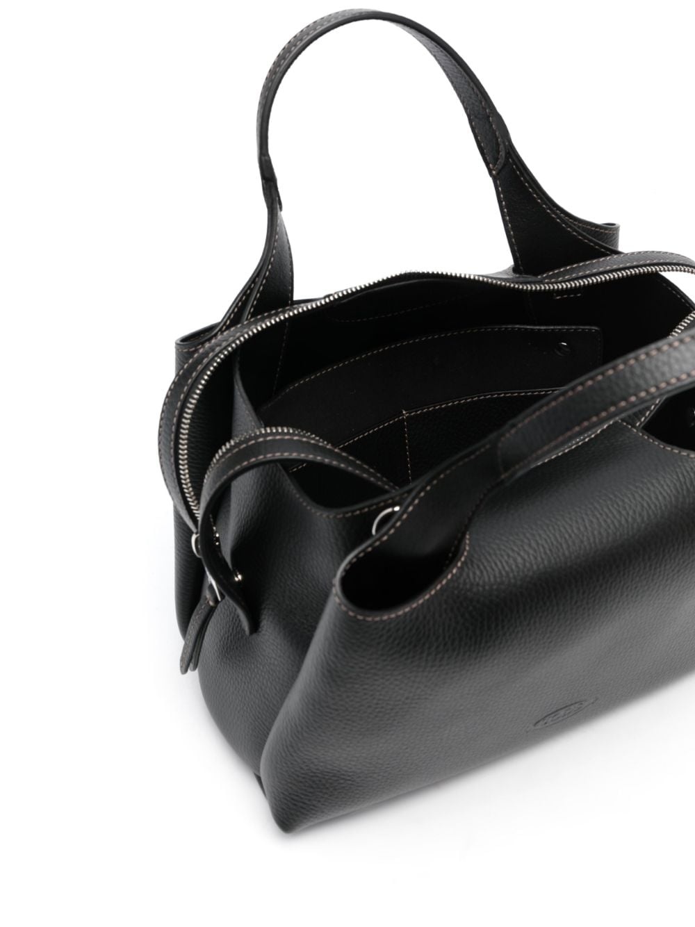 medium Boston leather tote bag - 5