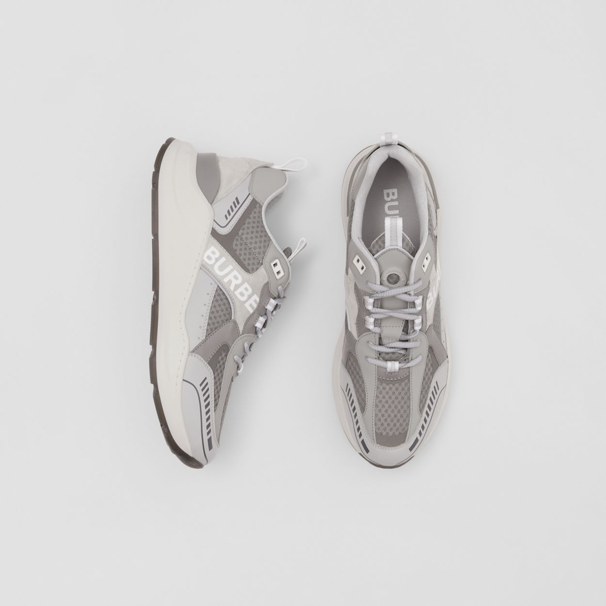 Logo Print Leather, Suede and Mesh Sneakers - 6