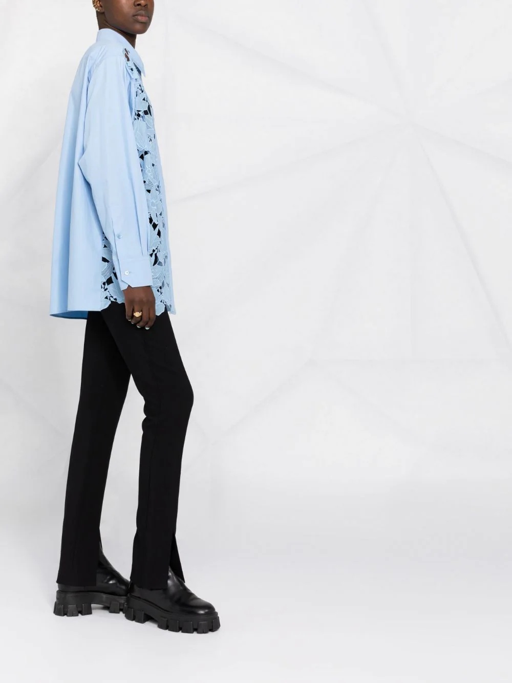 long-sleeve lace shirt - 6