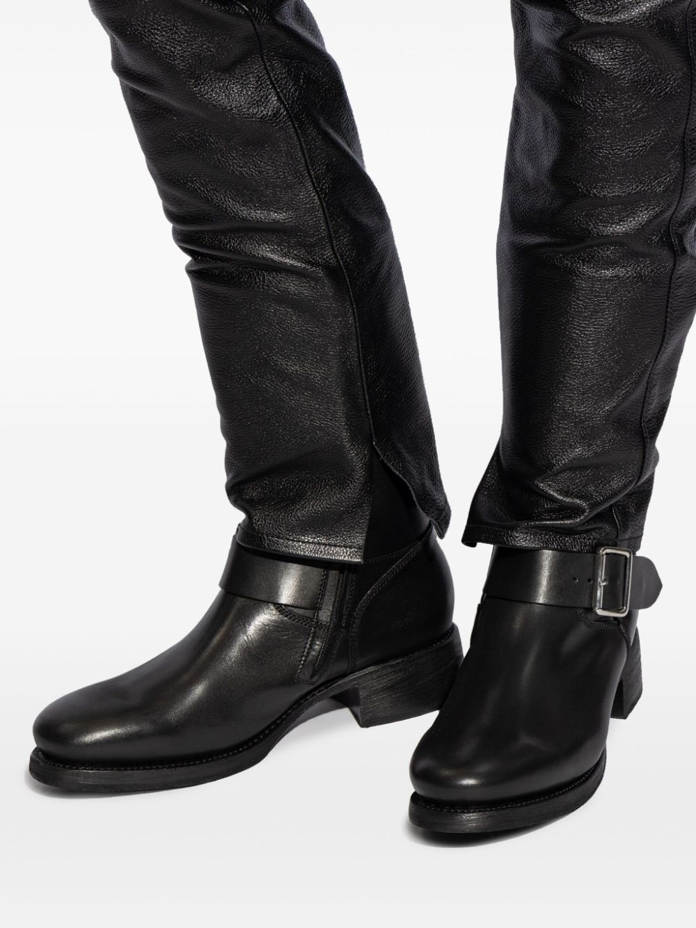 buckled leather boots - 5