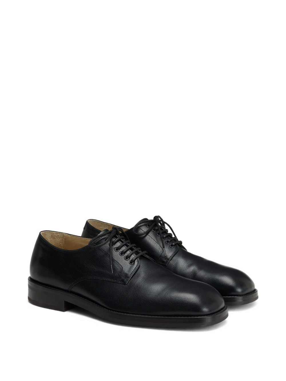elongated-toe lace-up derby shoes - 2