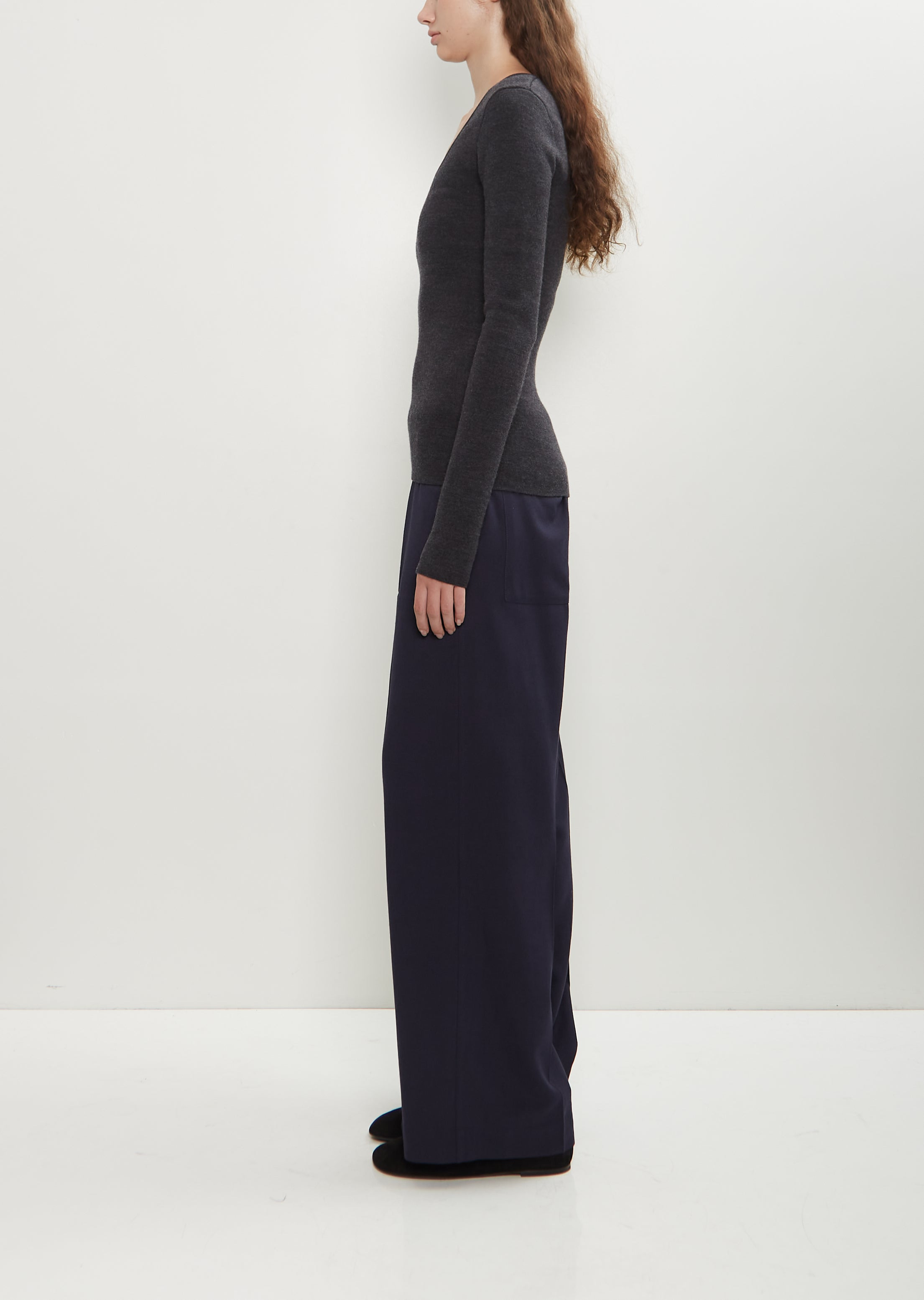 Compact Wool Blend Knit Top - 2