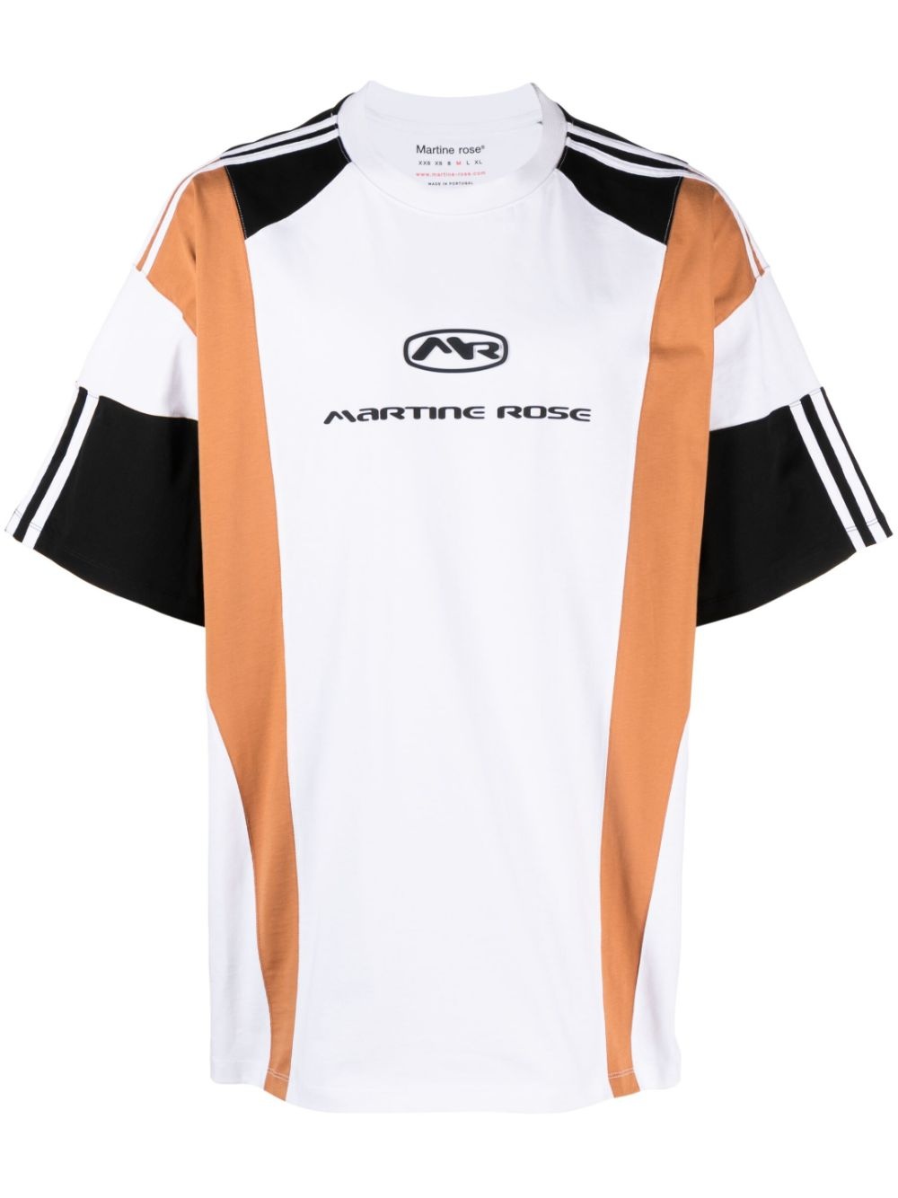 panelled logo-print cotton T-shirt - 1