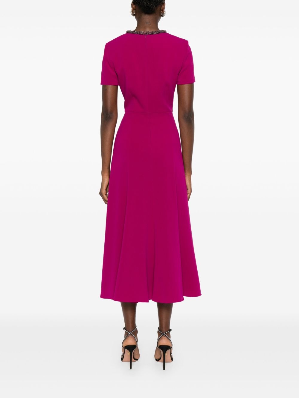 collar-embellished midi dress - 4