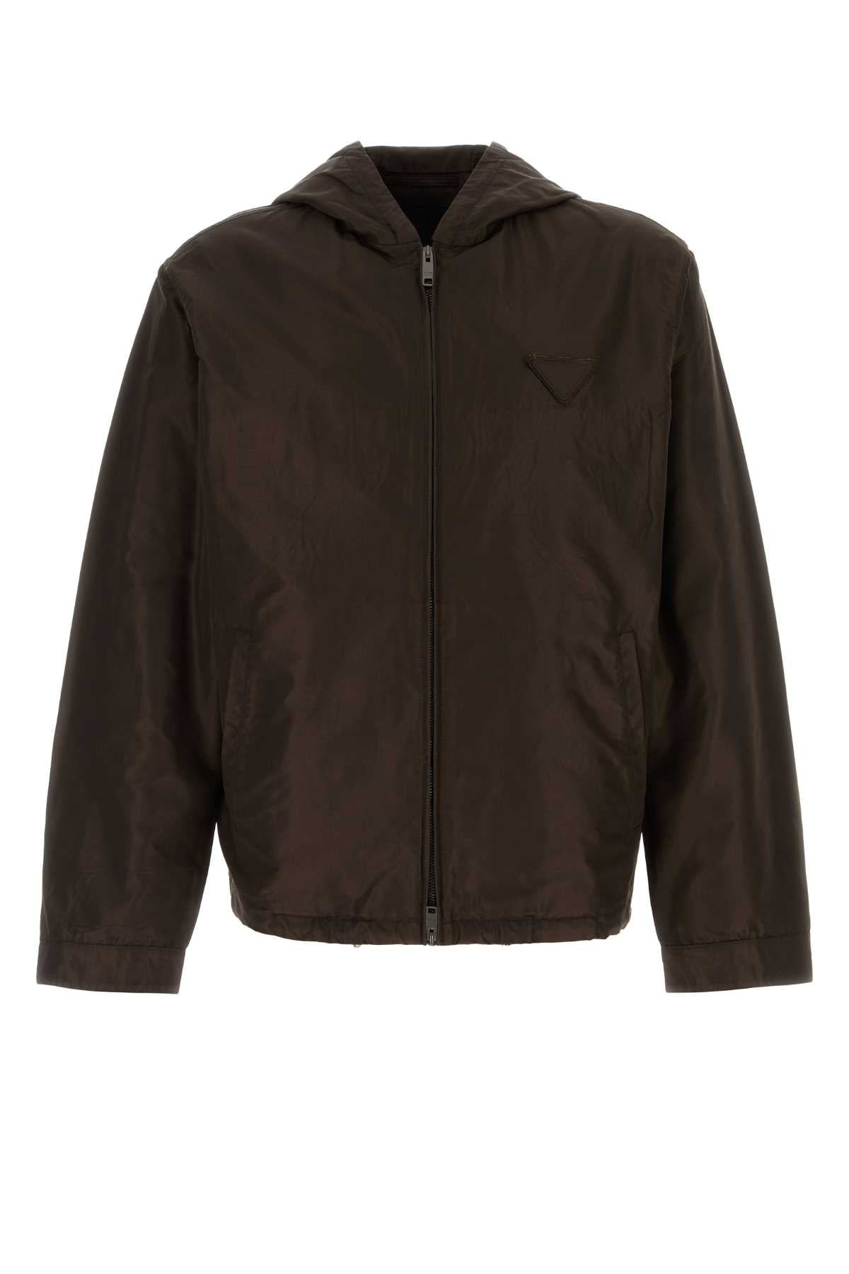 Prada Men Brown Silk Jacket - 1