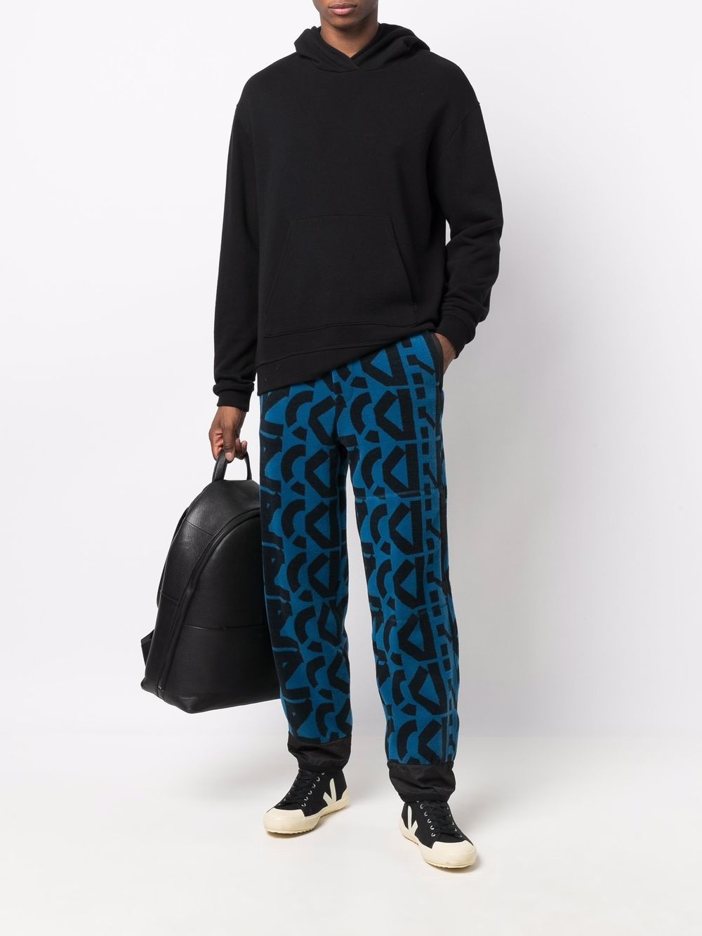 monogram-print fleece track pants - 2