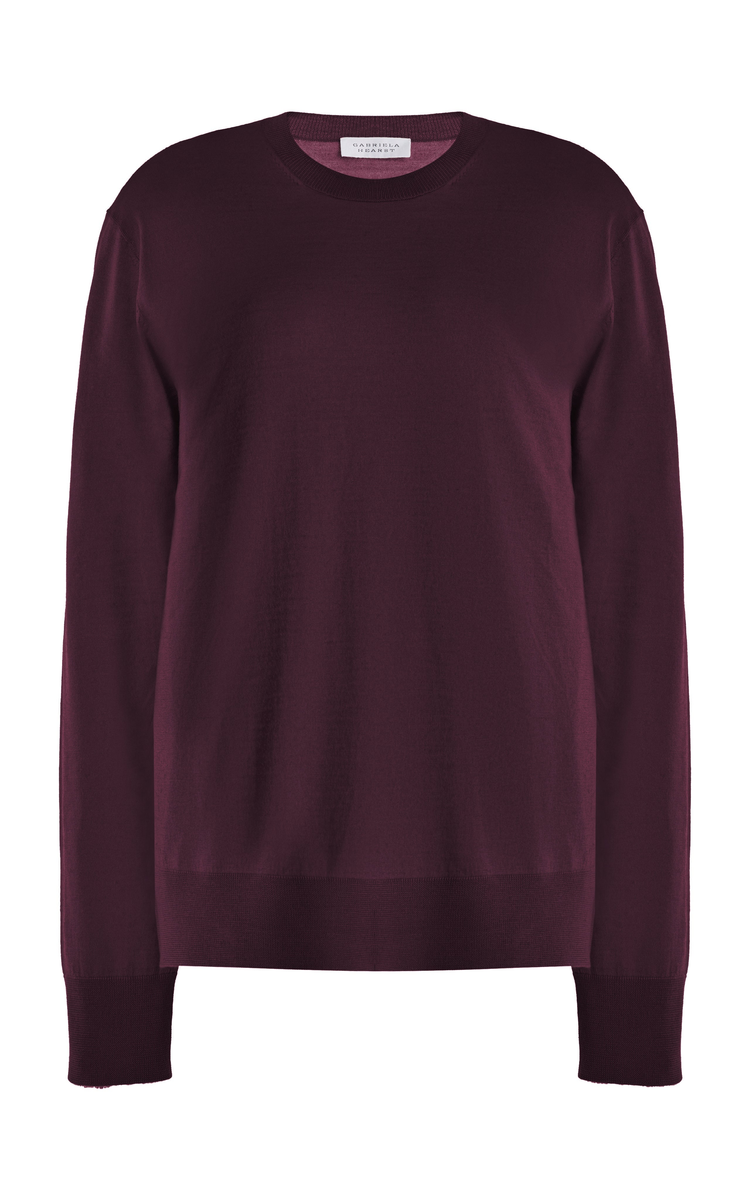Palco Knit Crewneck in Deep Bordeaux Merino Wool - 1