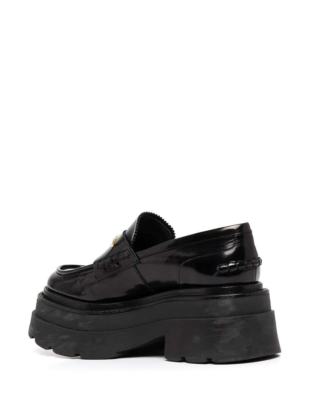 chunky sole leather loafers - 3