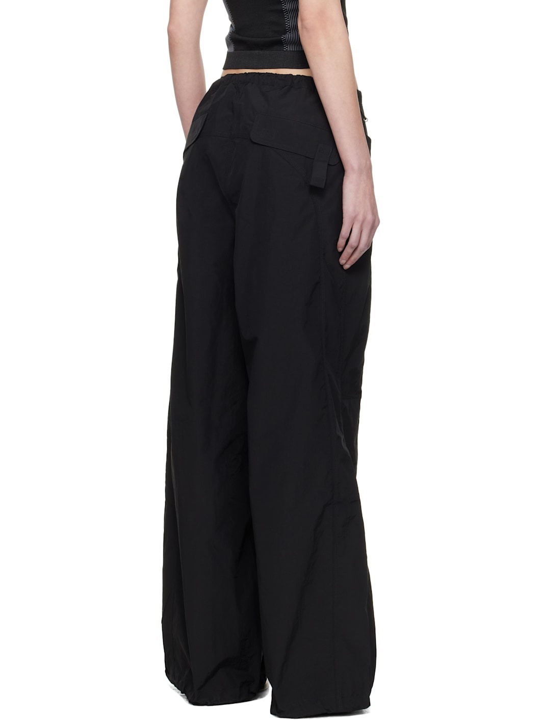 SSENSE Exclusive Black Crushed Nylon Parachute Trousers - 3