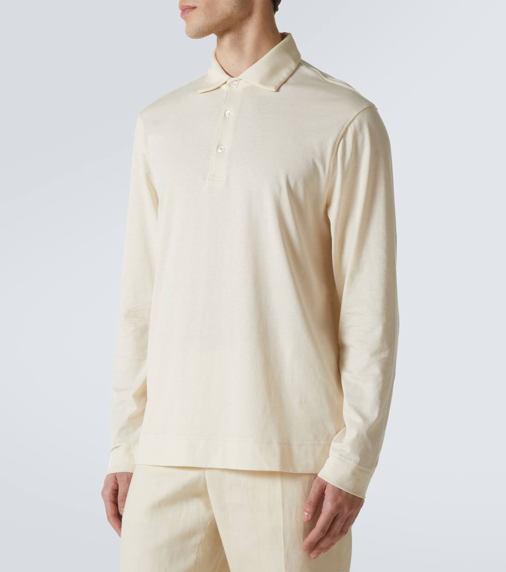 Cotton and silk polo sweater - 3