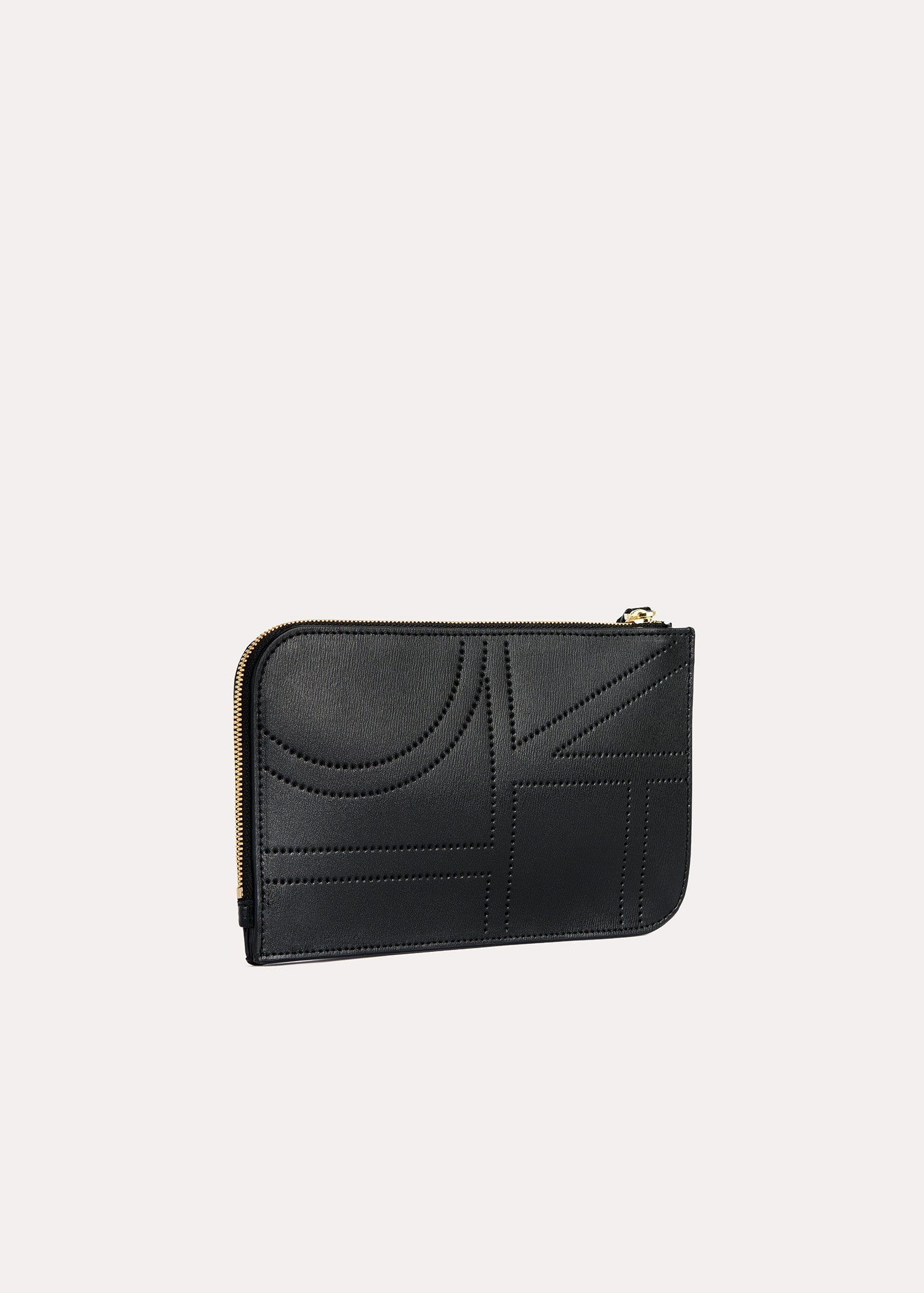 Monogram leather wristlet pouch black - 4