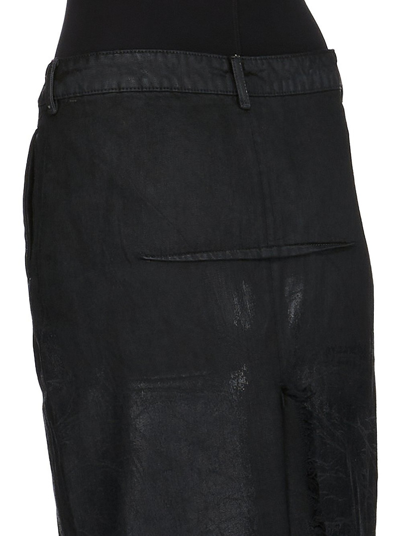Black Concordians Runway Sliced Denim Maxi Skirt 5
