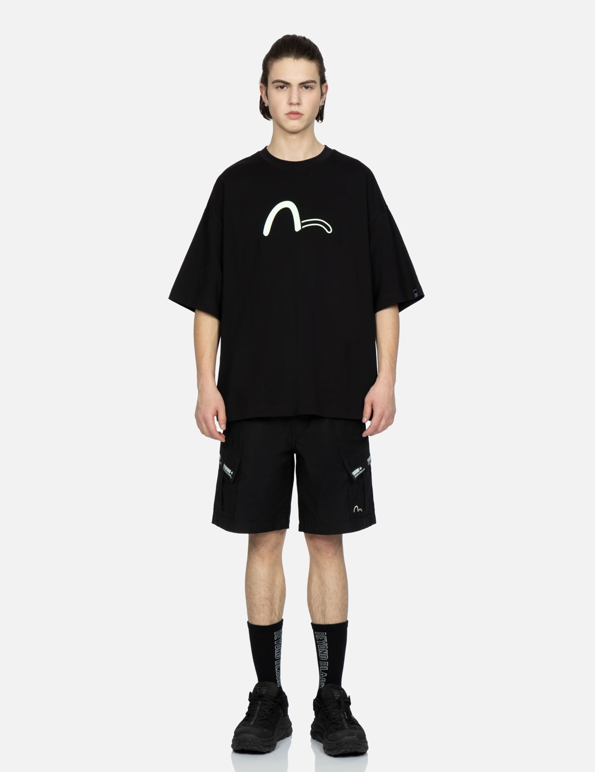 Logo Tape Patching Cargo Shorts - 5