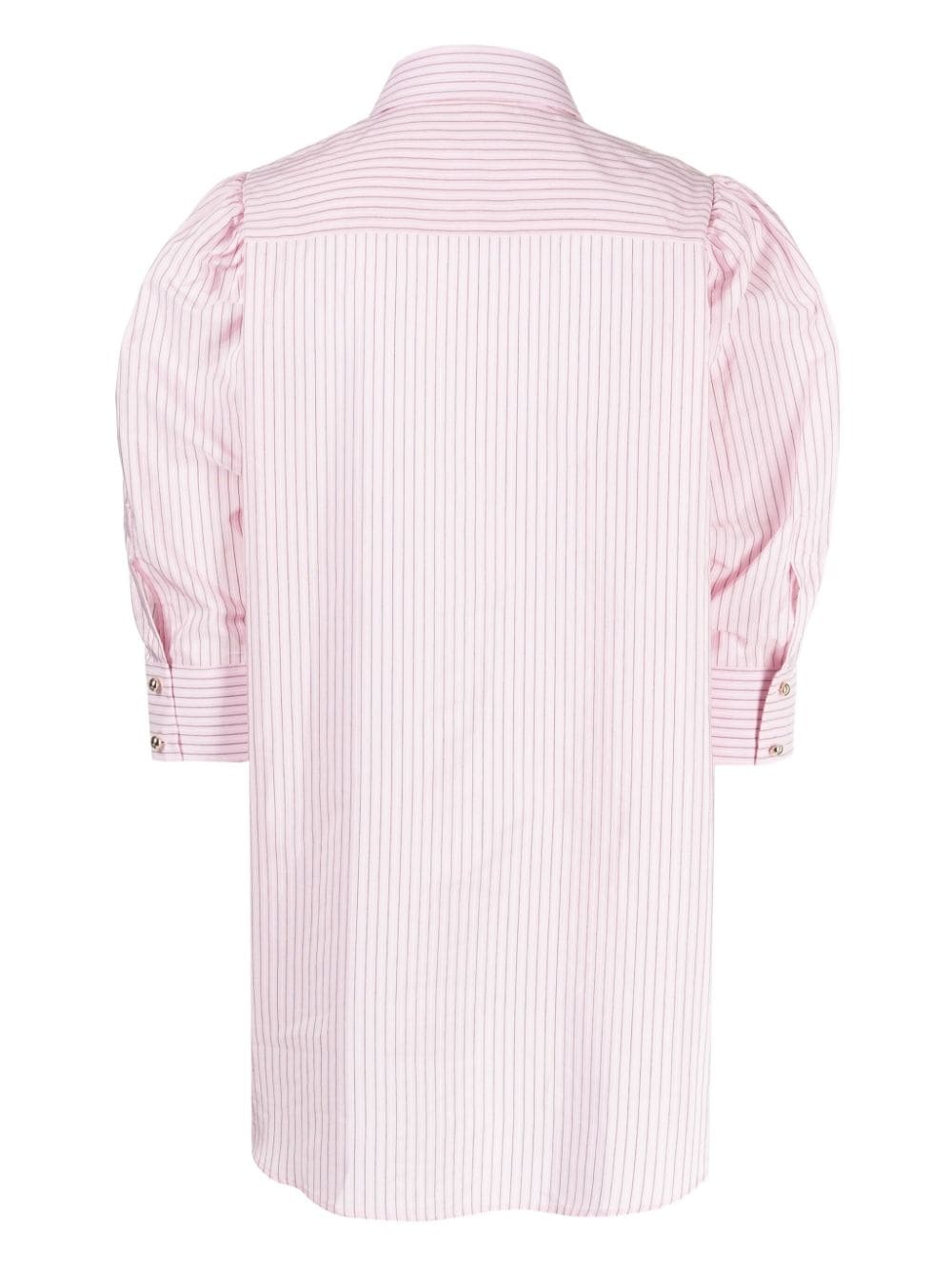 logo-embroidered pinstripe shirt - 2
