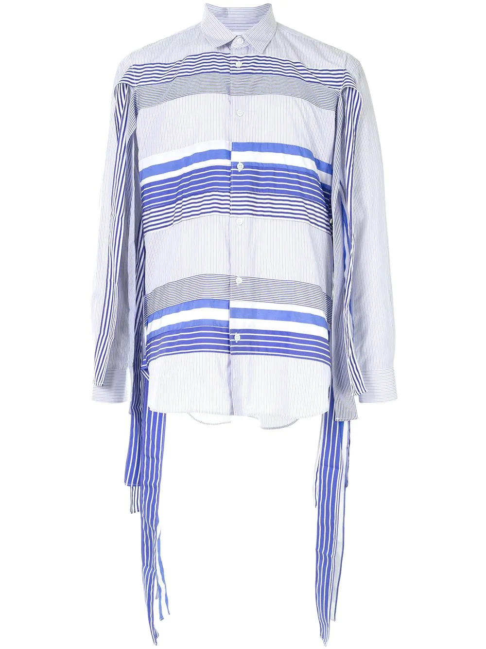 striped pattern long-sleeve shirt - 1