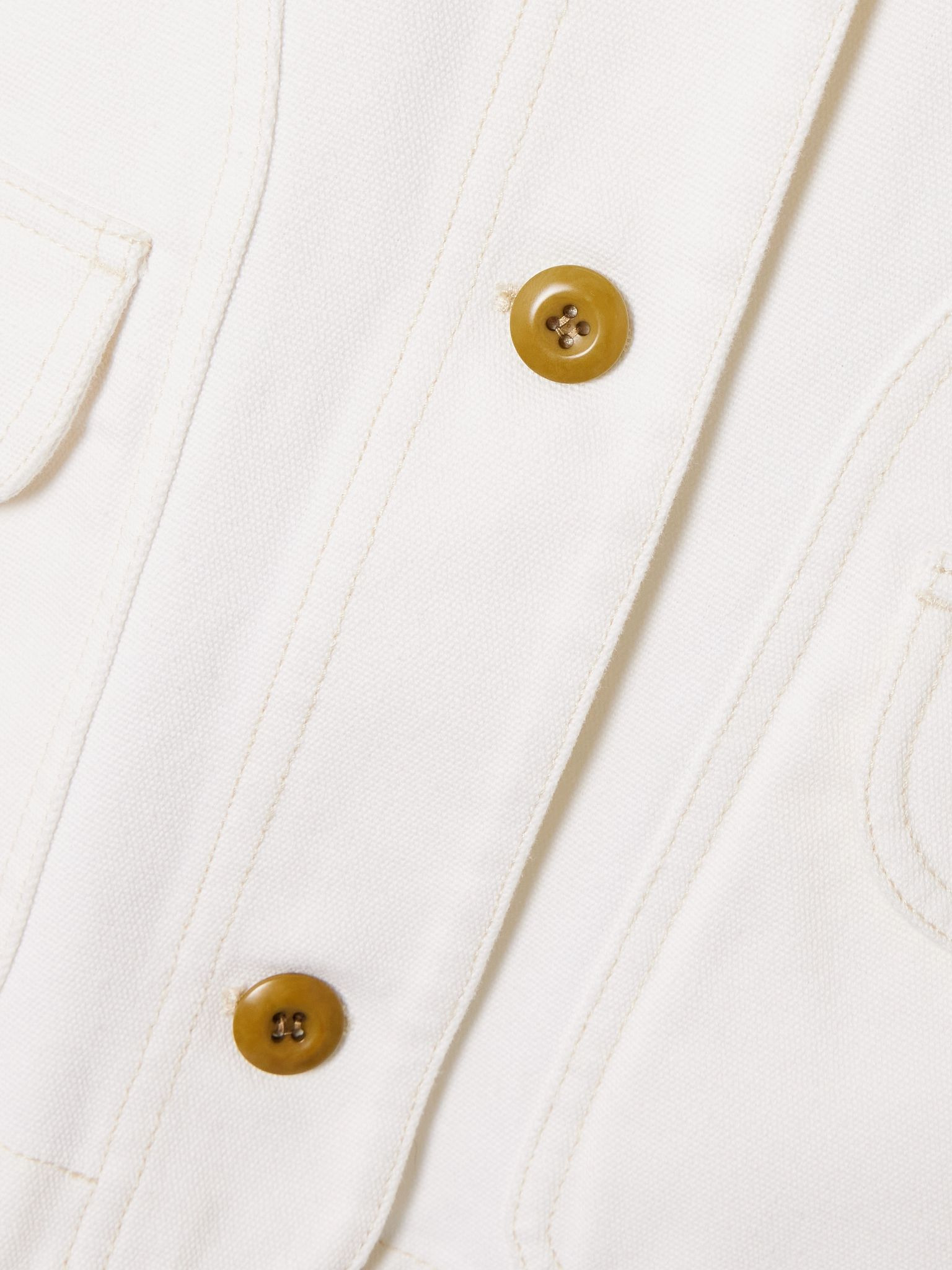 Pascual corduroy-trimmed cotton jacket White - 6