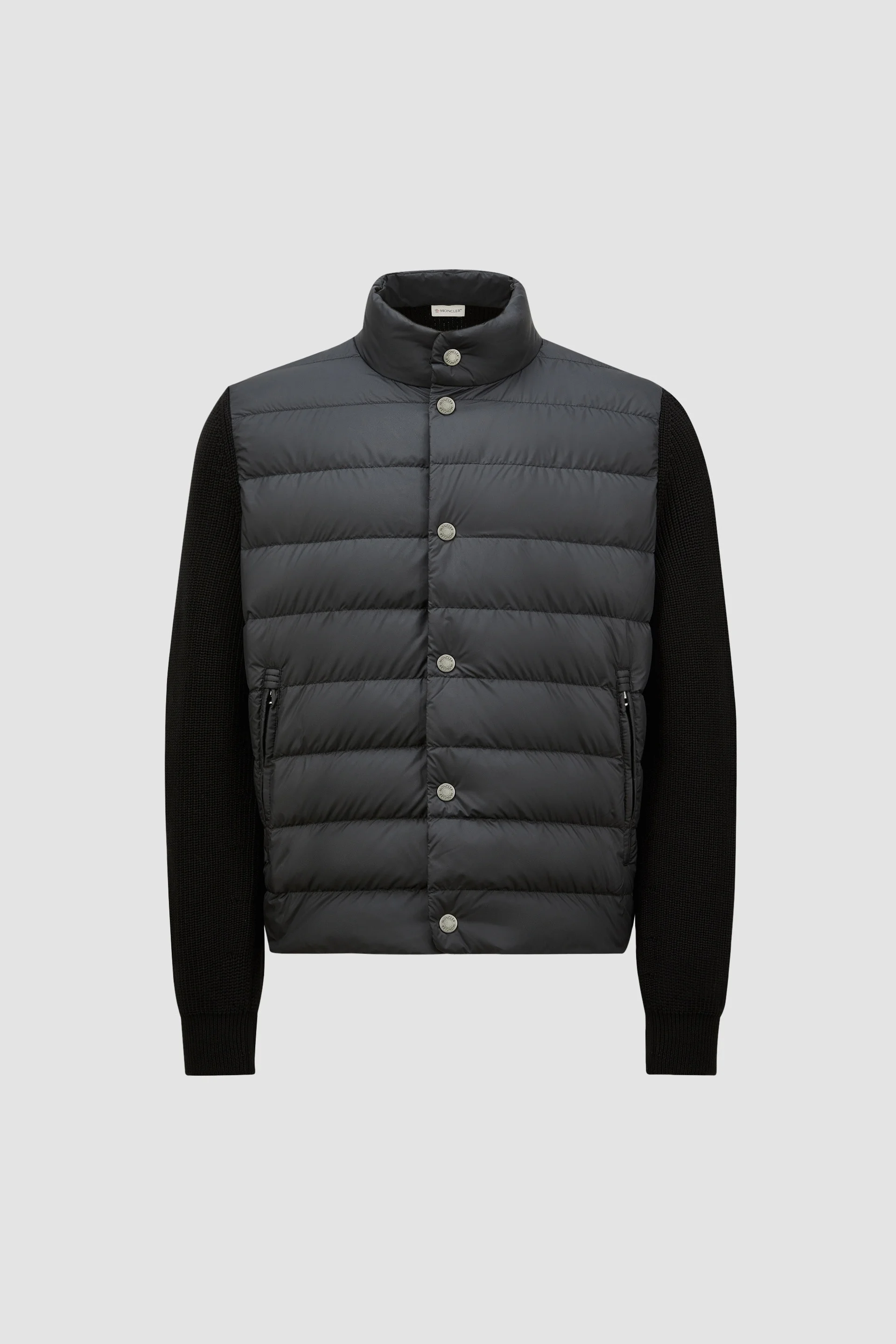 Padded Cotton Zip-Up Cardigan - 1