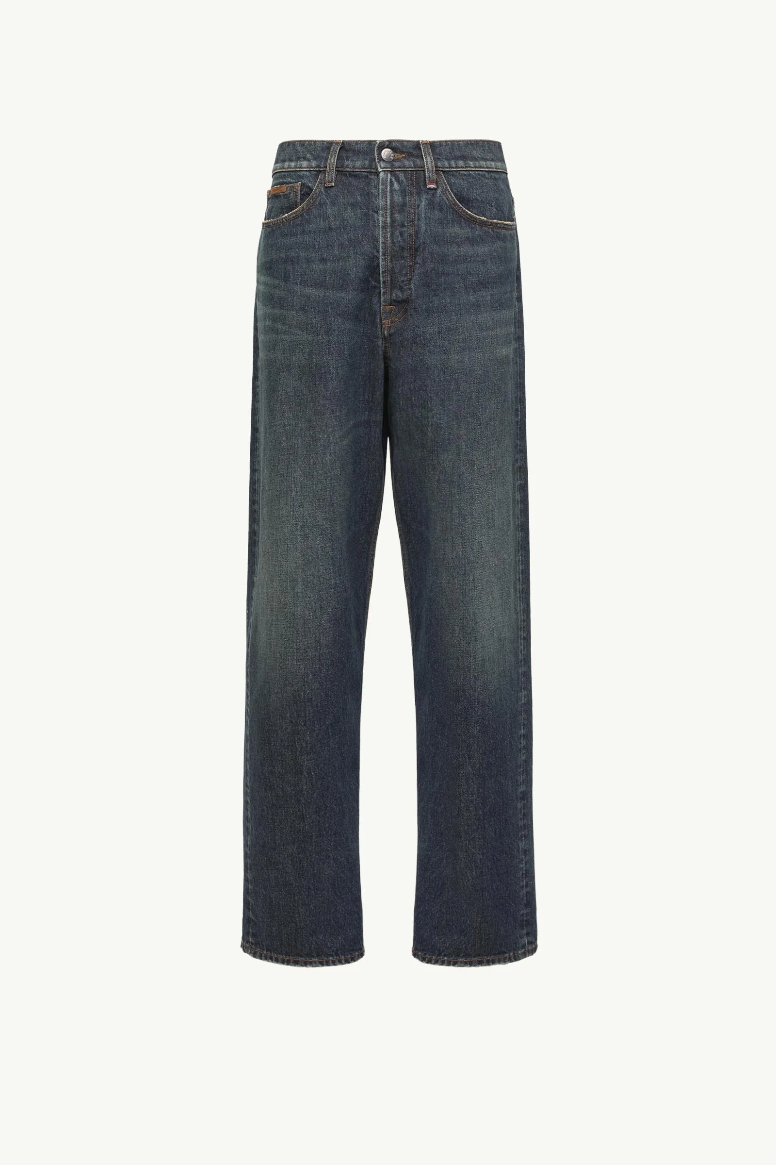 Straight Leg Denim Jeans - 1