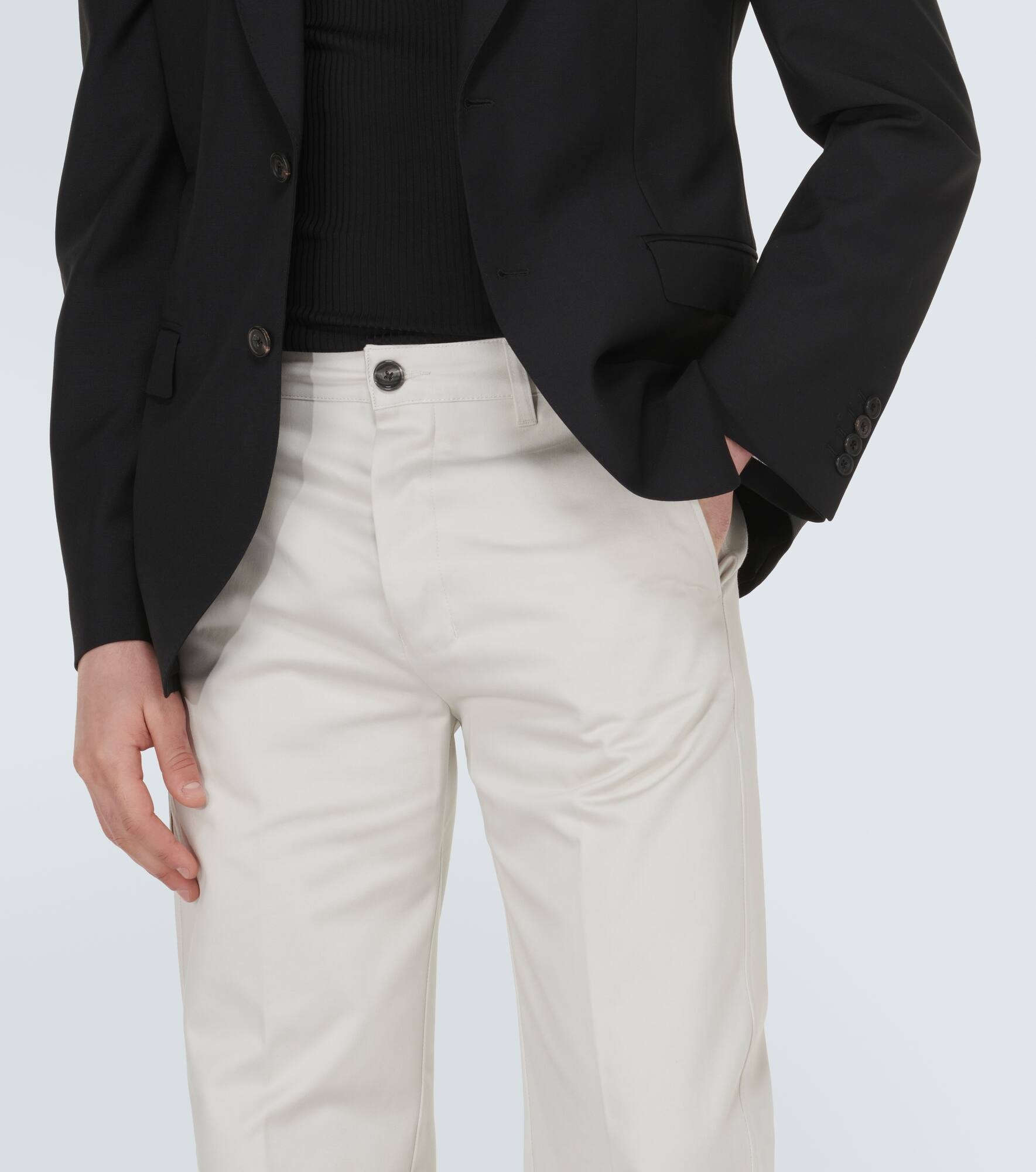 Straight cotton satin chinos - 5