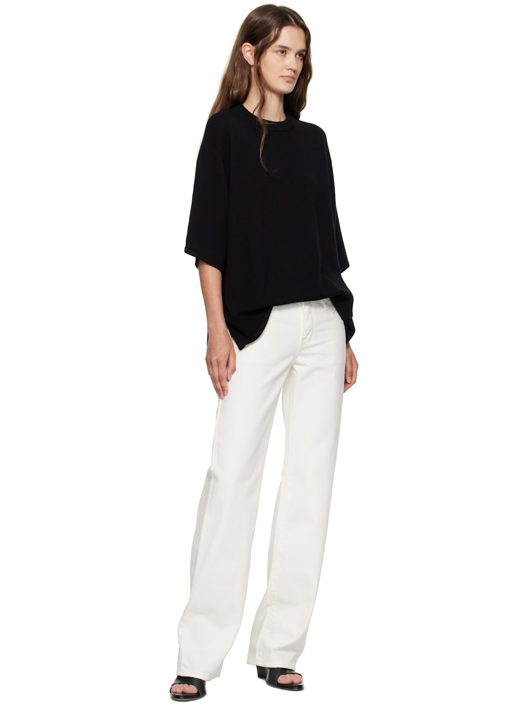 Black 75mm Stretch Mules - 7