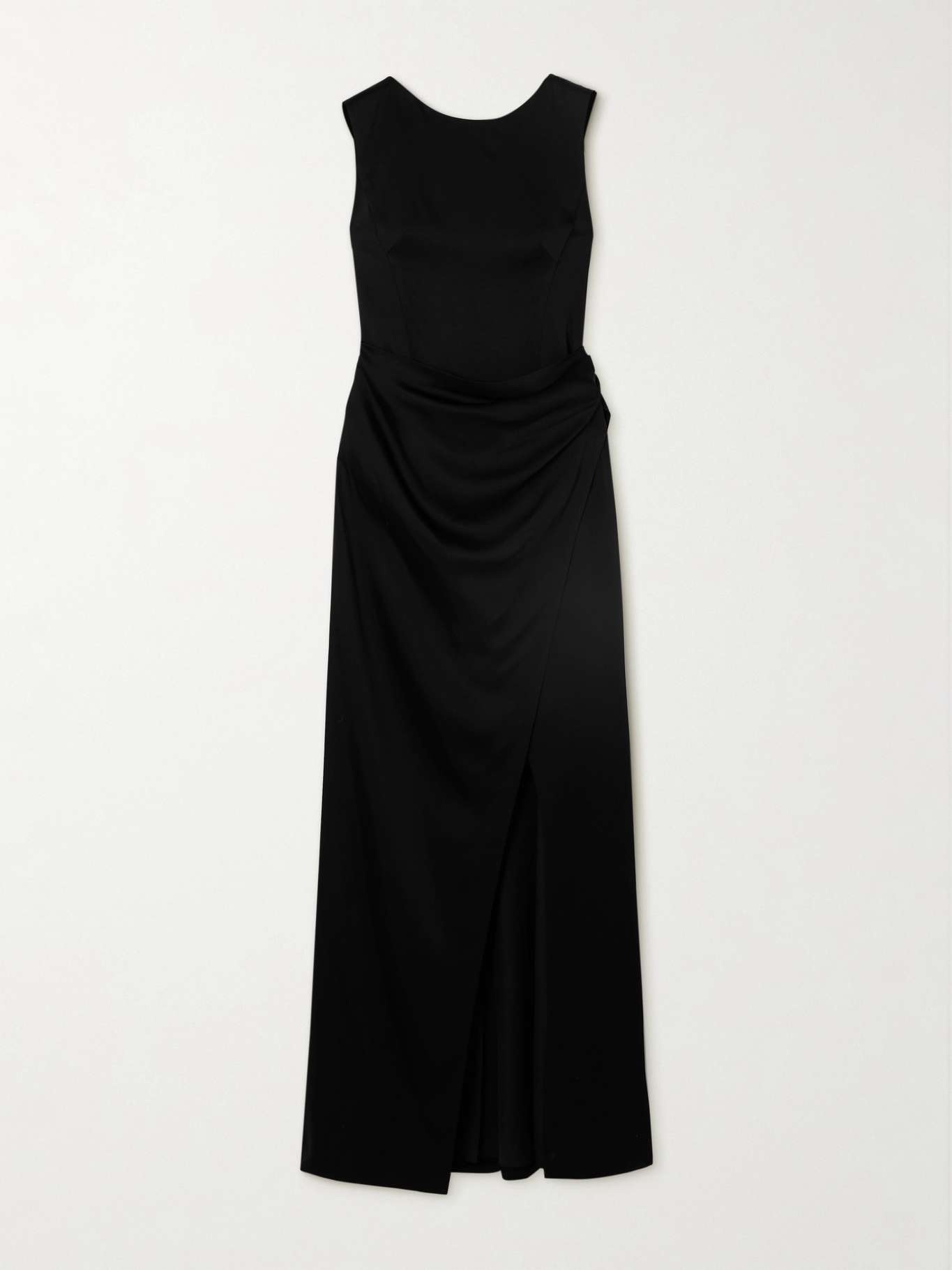 Tommy open-back draped satin gown - 1