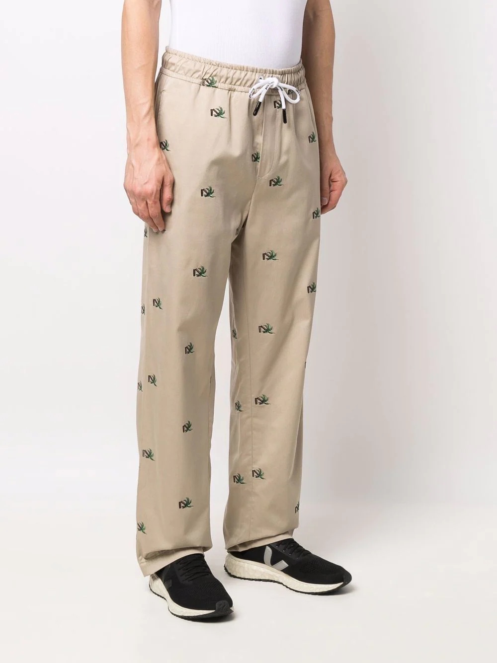 broken palm tree straight-leg trousers - 3