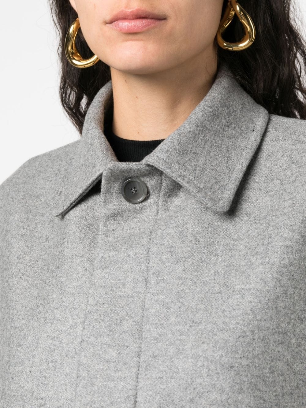 single-breasted mÃ©lange trench coat - 5
